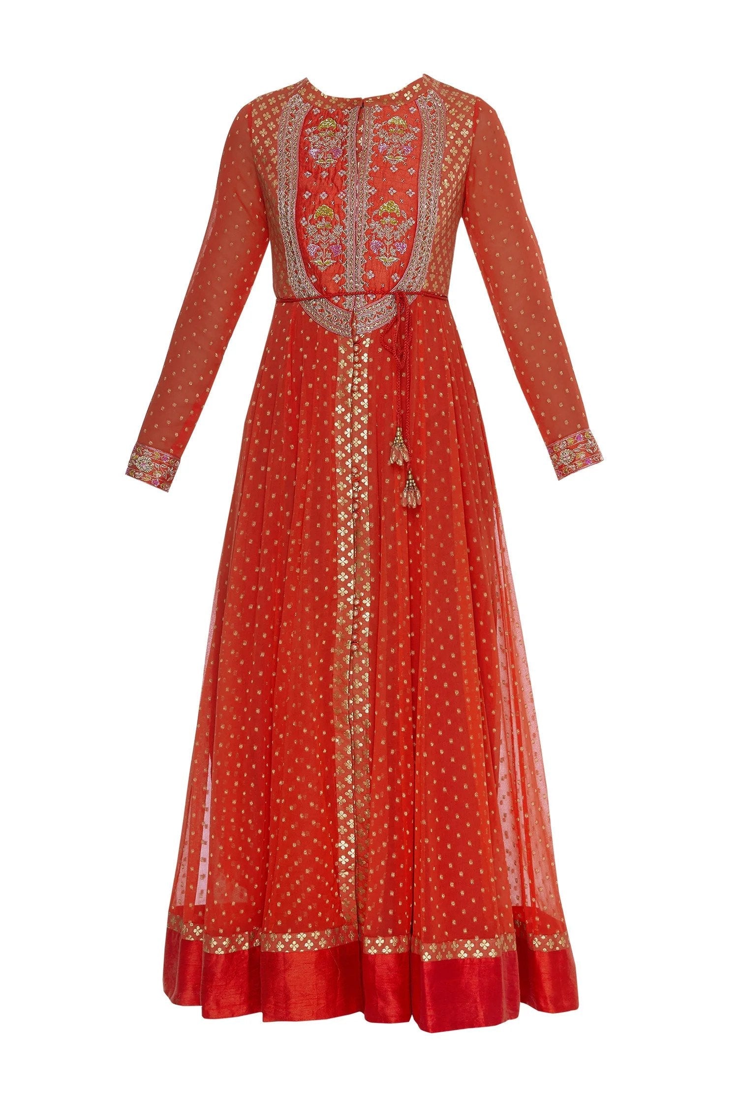 Zardozi work anarkali kurta with dupatta