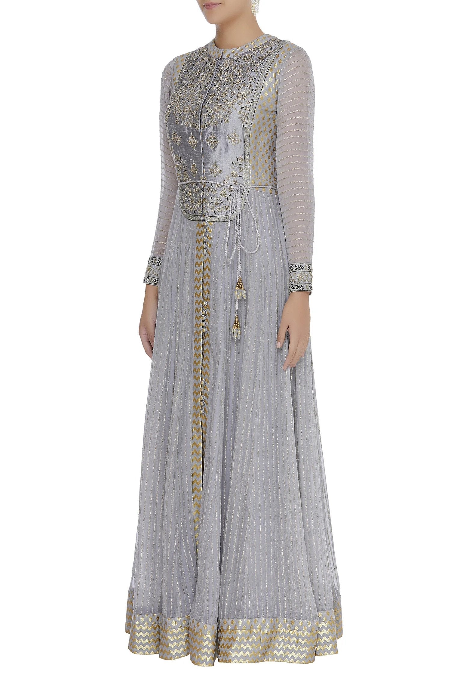 Grey Anarkali Set