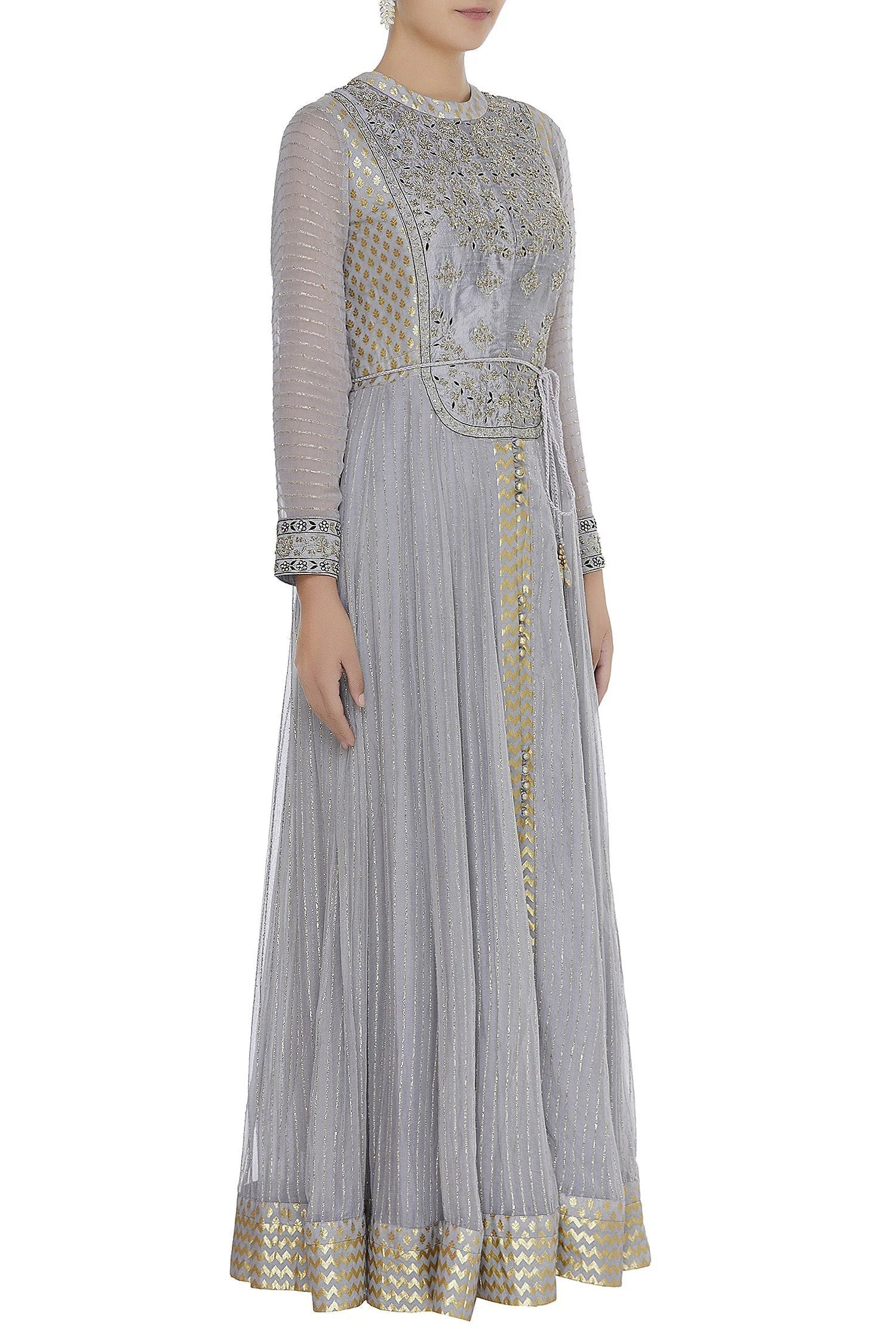 Grey Anarkali Set