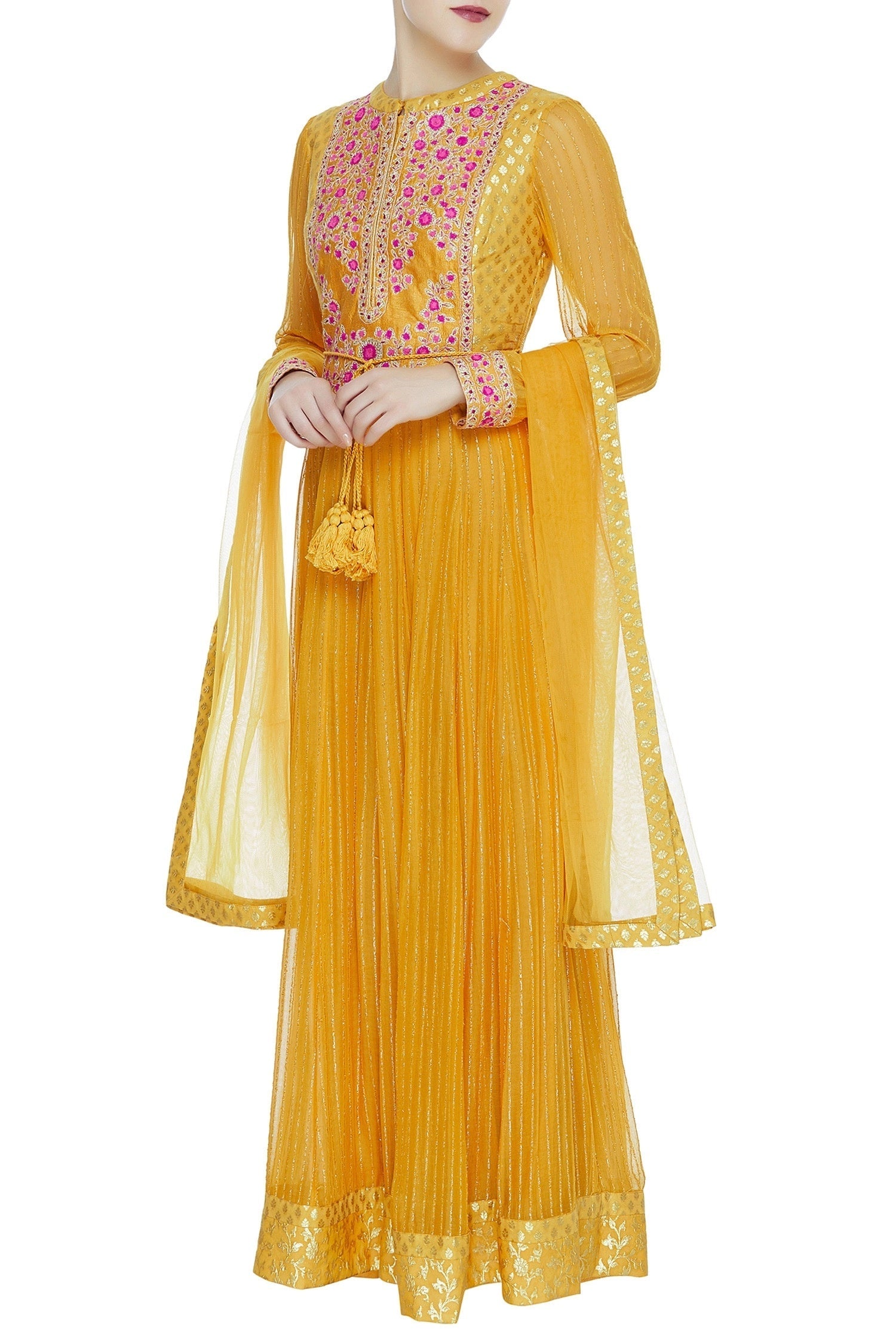 Rust Orange Anarkali Set