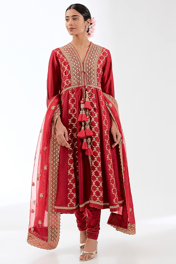 Marigold Brocade FO Set with Churidar