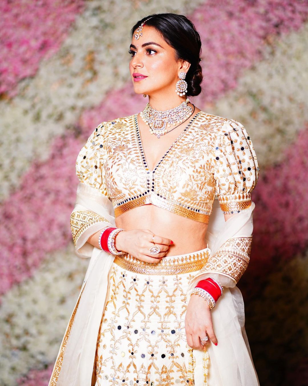 Shraddha Arya Marigold Brocade Zarine Lehenga Set