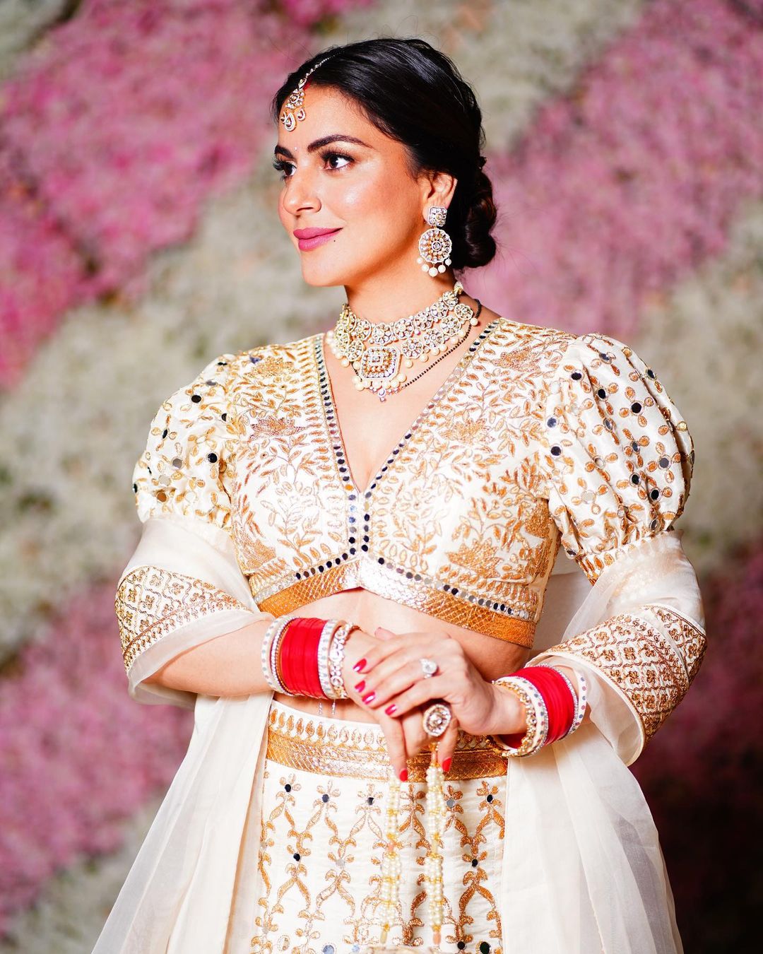 Shraddha Arya Marigold Brocade Zarine Lehenga Set