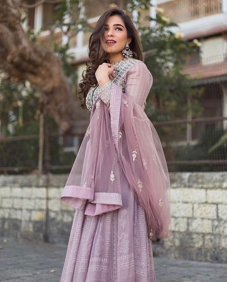 Mauve Purple Anarkali Set