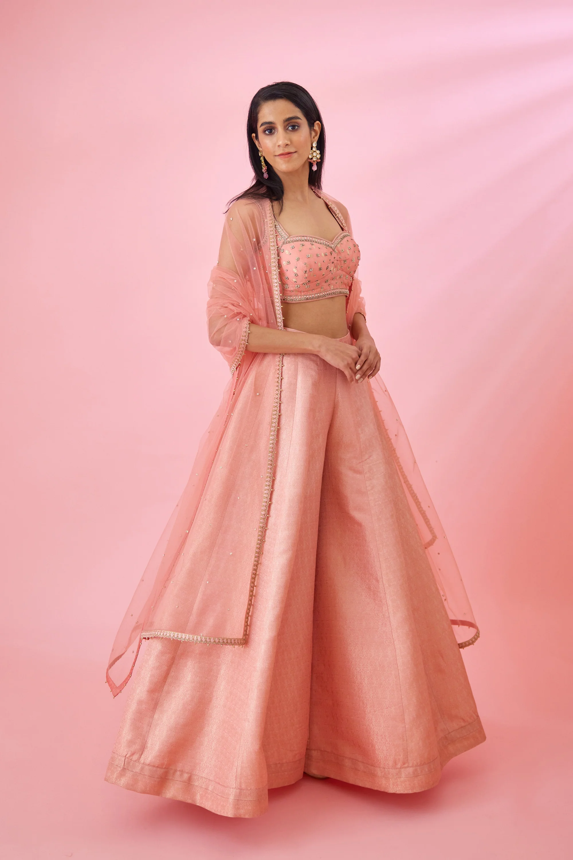 Ave Chicago x Shyam Narayan Prasad Peach Pink Sharara Set