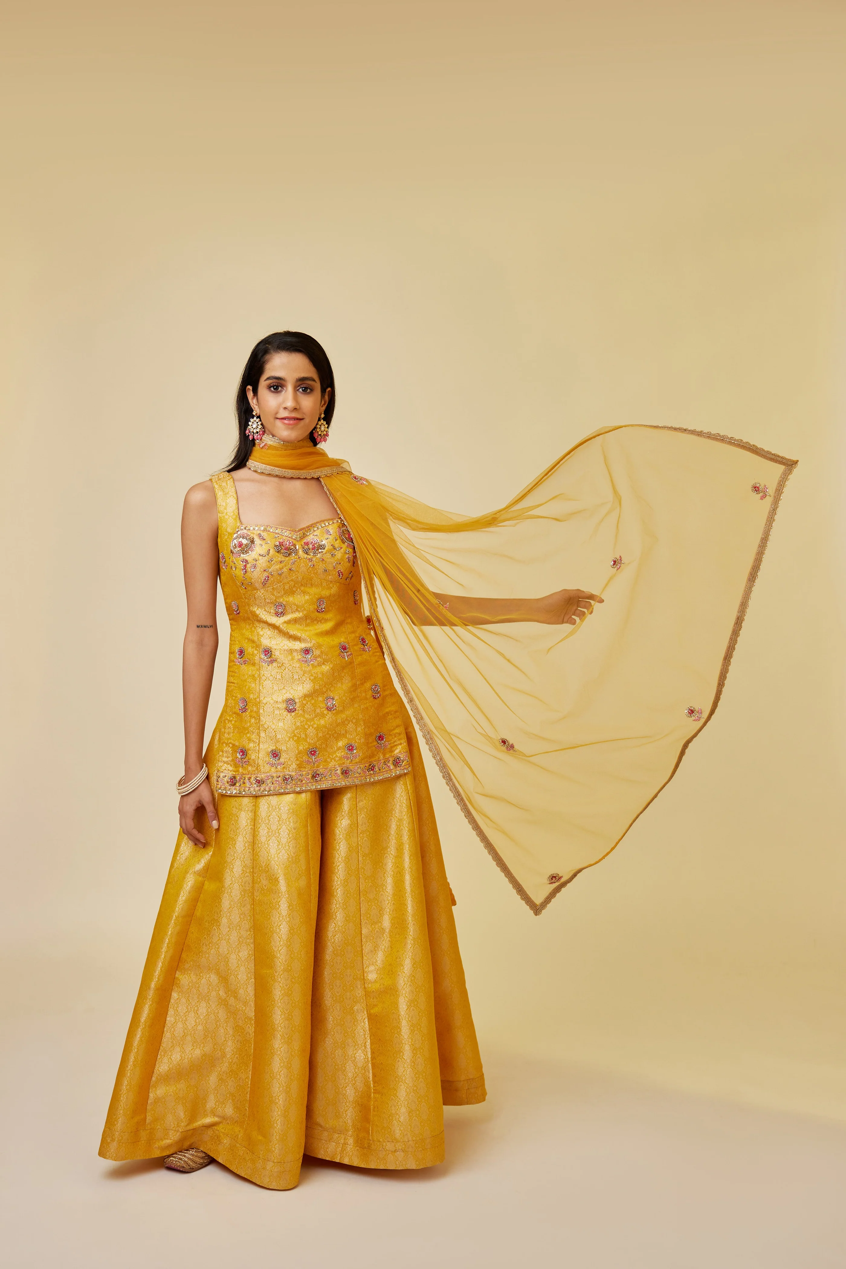 Ave Chicago x Shyam Narayan Prasad Spectra Yellow Sharara Set