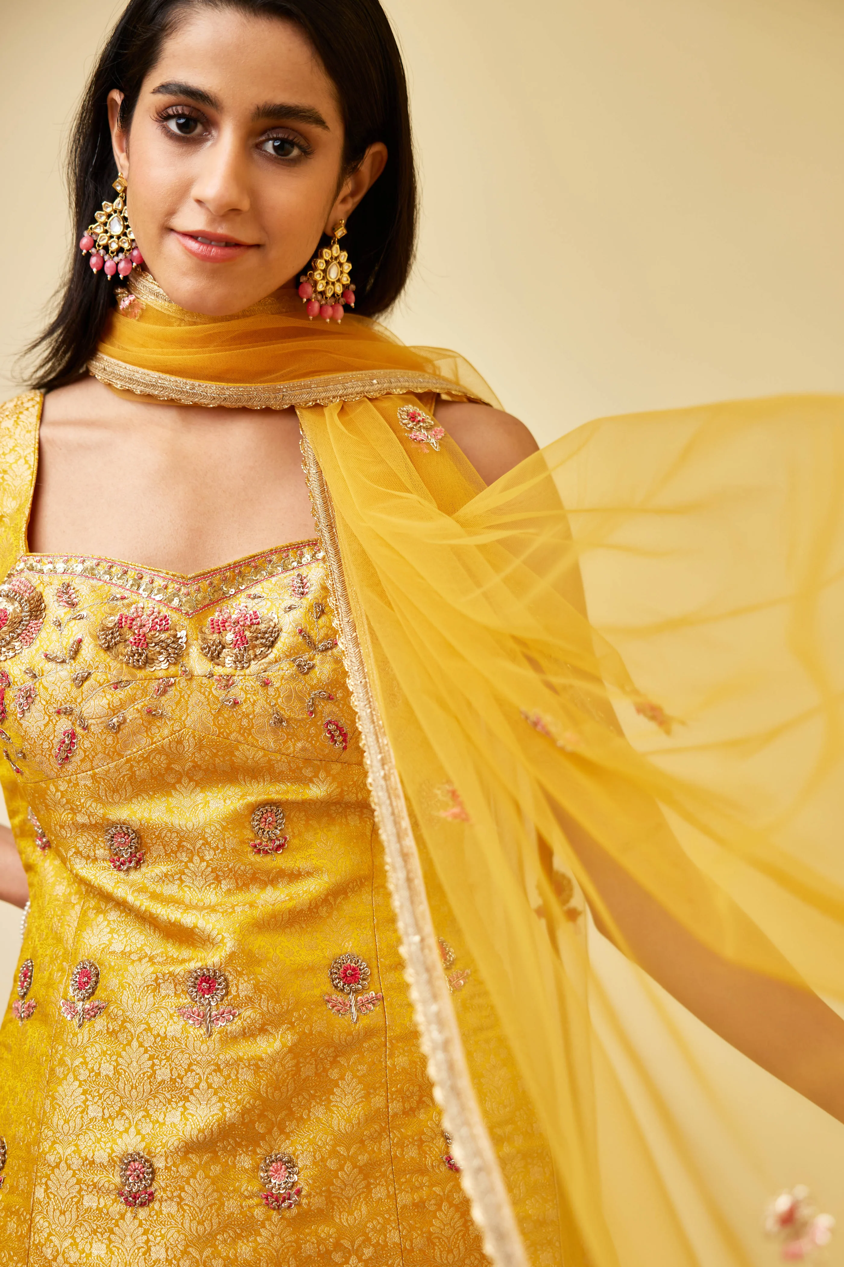 Ave Chicago x Shyam Narayan Prasad Spectra Yellow Sharara Set