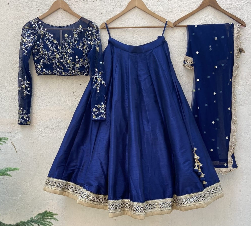 Ave Chicago x Priti Sahni Midnight Blue Lehenga Set