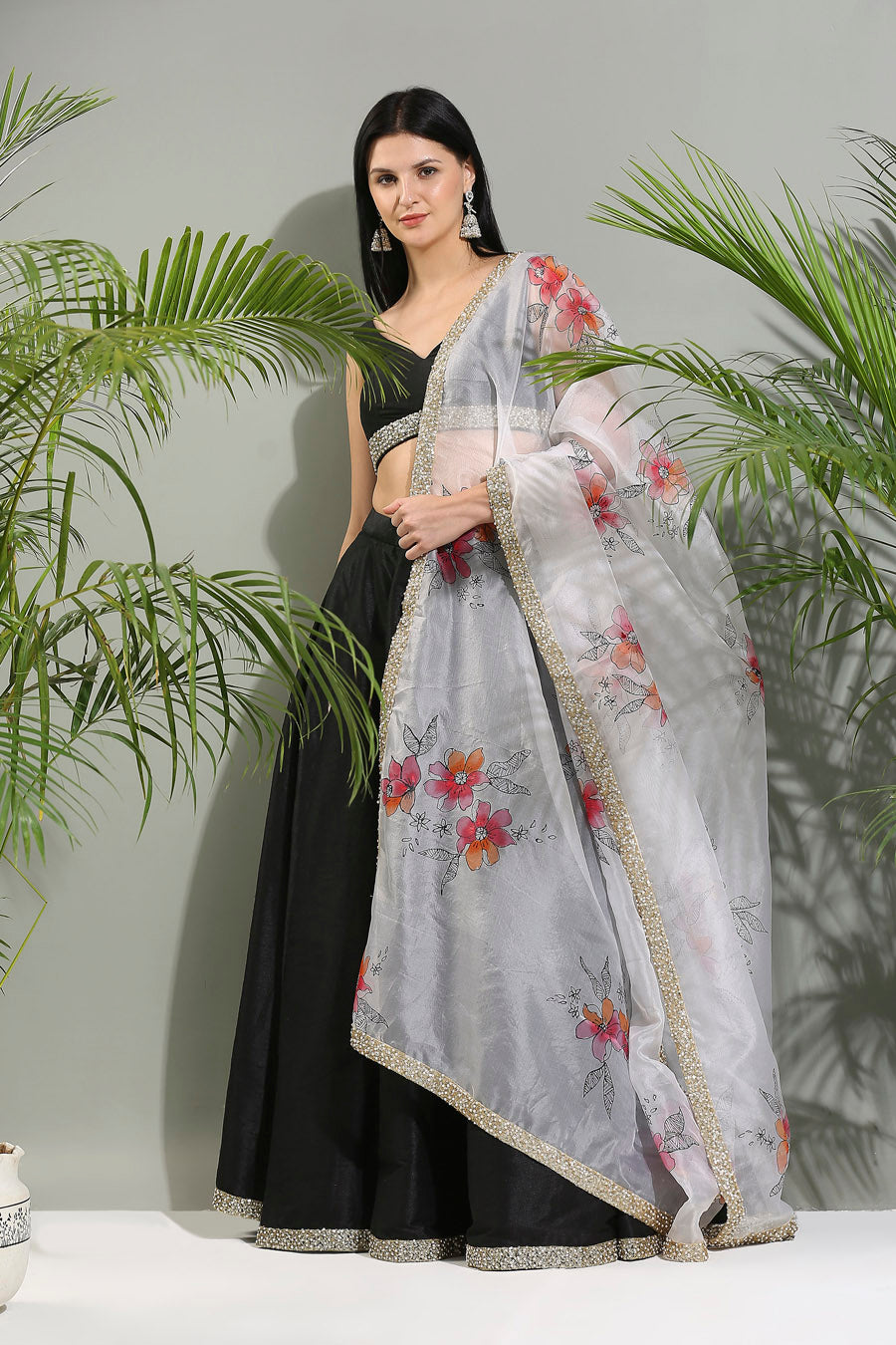 Ave Chicago x Priti Sahni Black Raw Lehenga Set