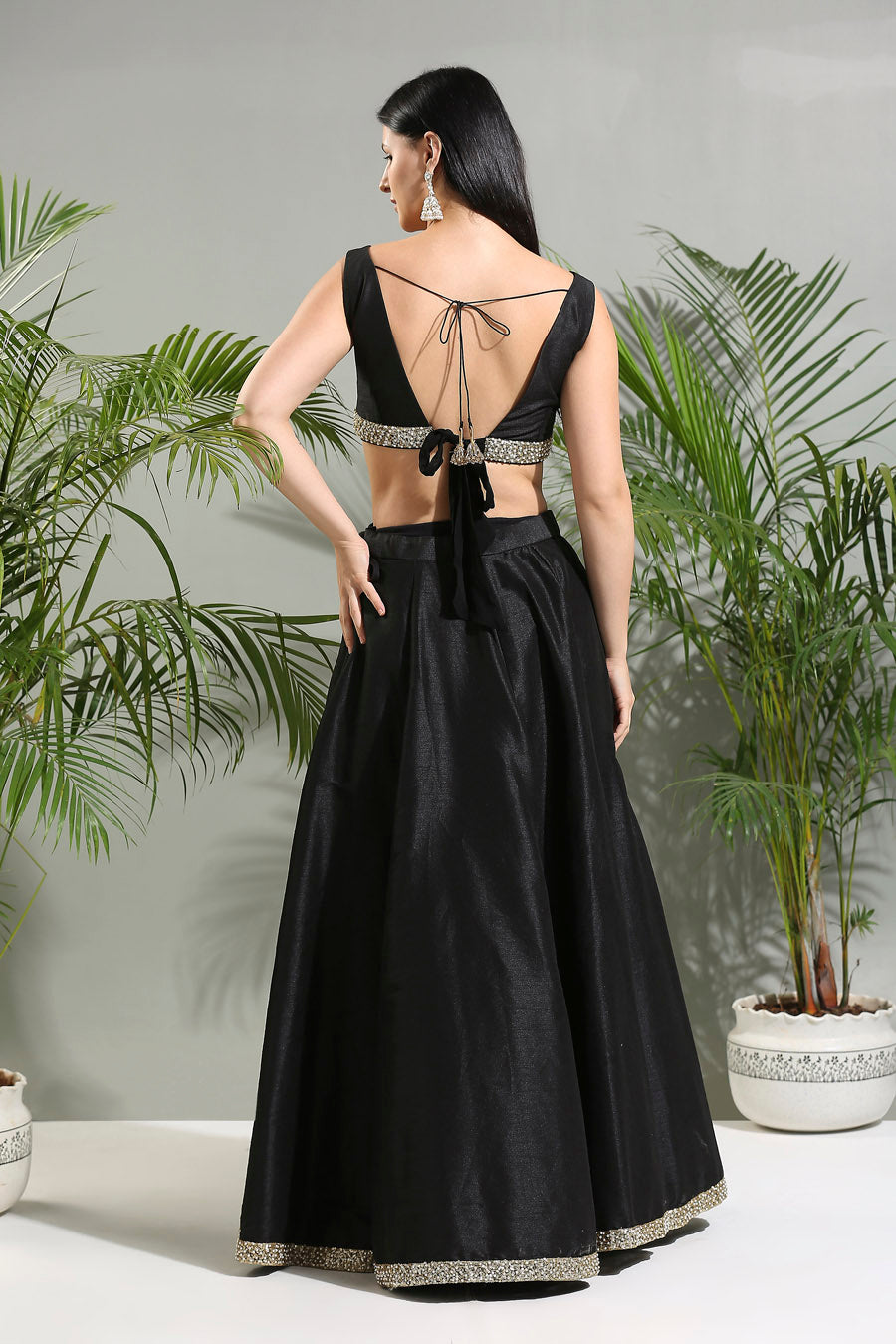 Ave Chicago x Priti Sahni Black Raw Lehenga Set