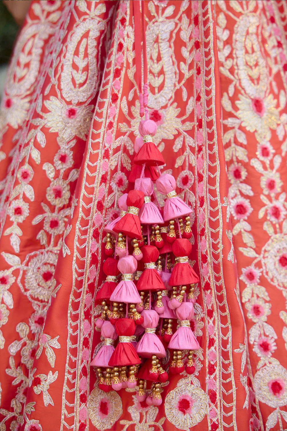 Ave Chicago x Shyam Narayan Prasad Vermilion Orange Lehenga Set