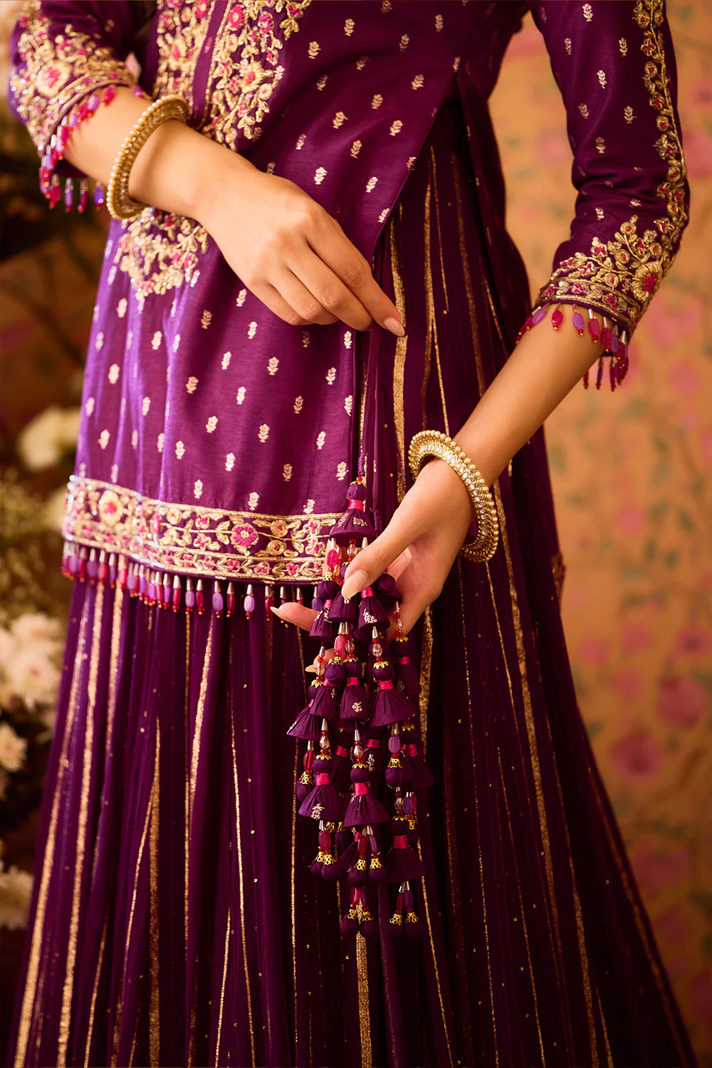 Ave Chicago x Shyam Narayan Prasad Phlox Purple Choli Lehenga Set