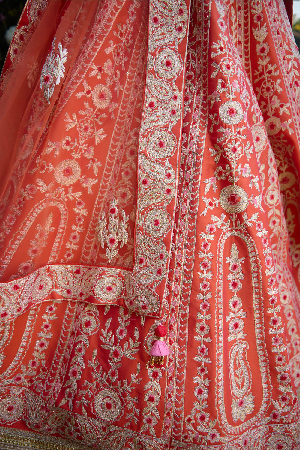 Ave Chicago x Shyam Narayan Prasad Vermilion Orange Lehenga Set
