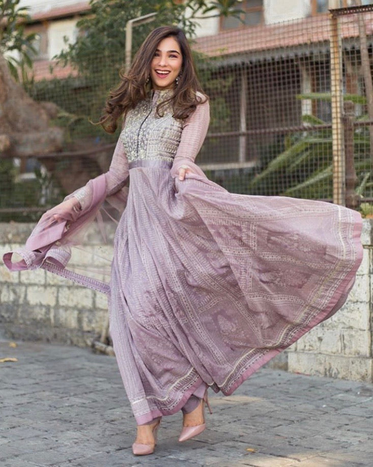 Mauve Purple Anarkali Set