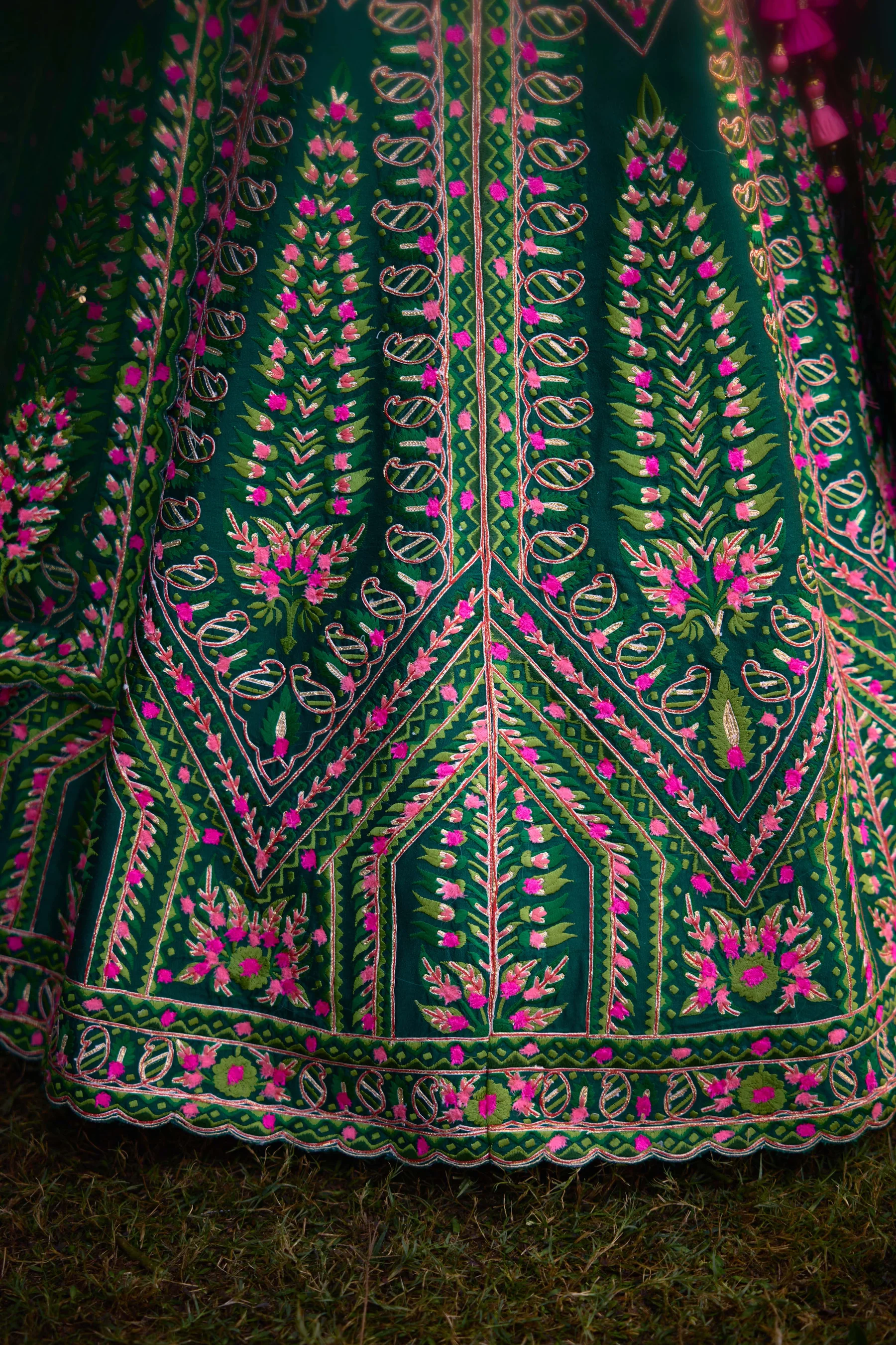 Ave Chicago x Shyam Narayan Prasad Deep Forest Green Lehenga Set