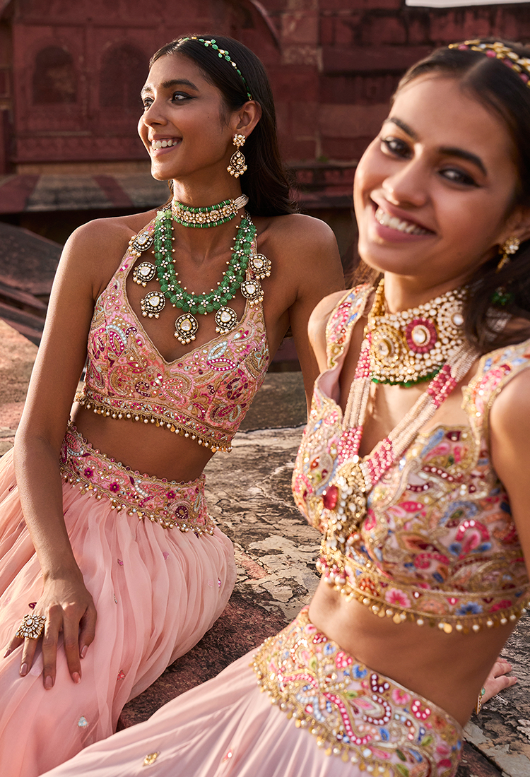 Ivory Organza Lehenga