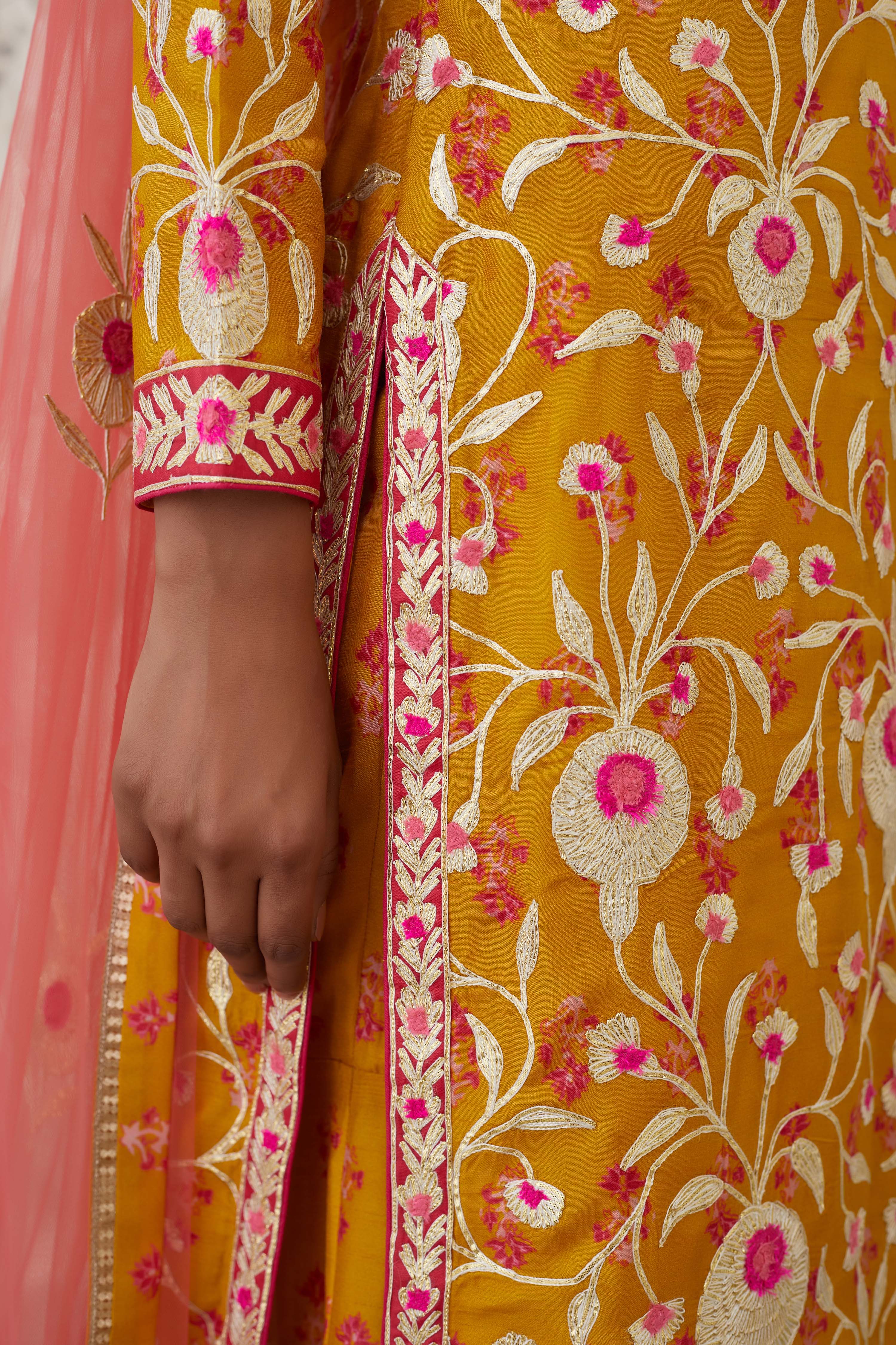Mustard Kurta Sharara Set