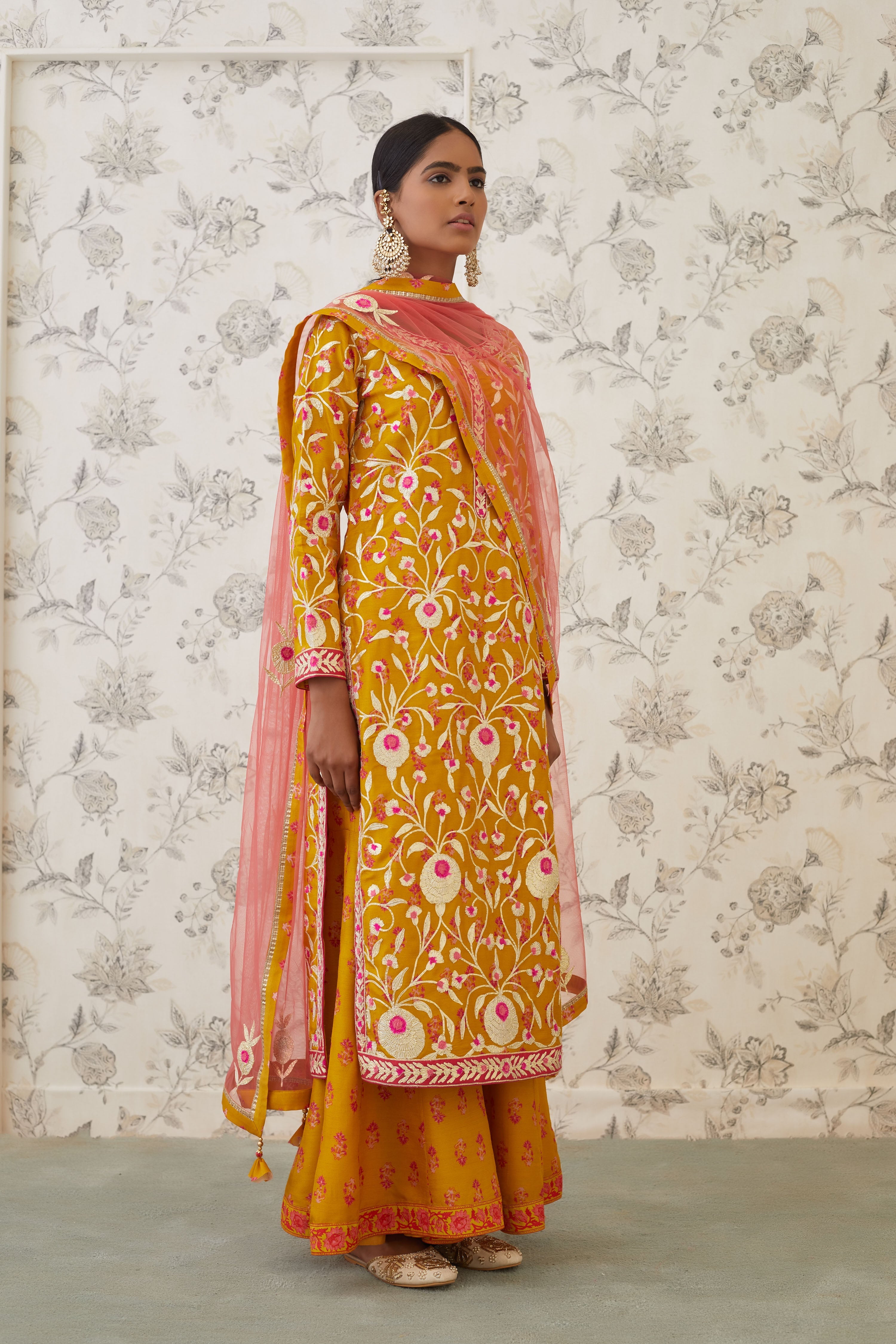 Mustard Kurta Sharara Set