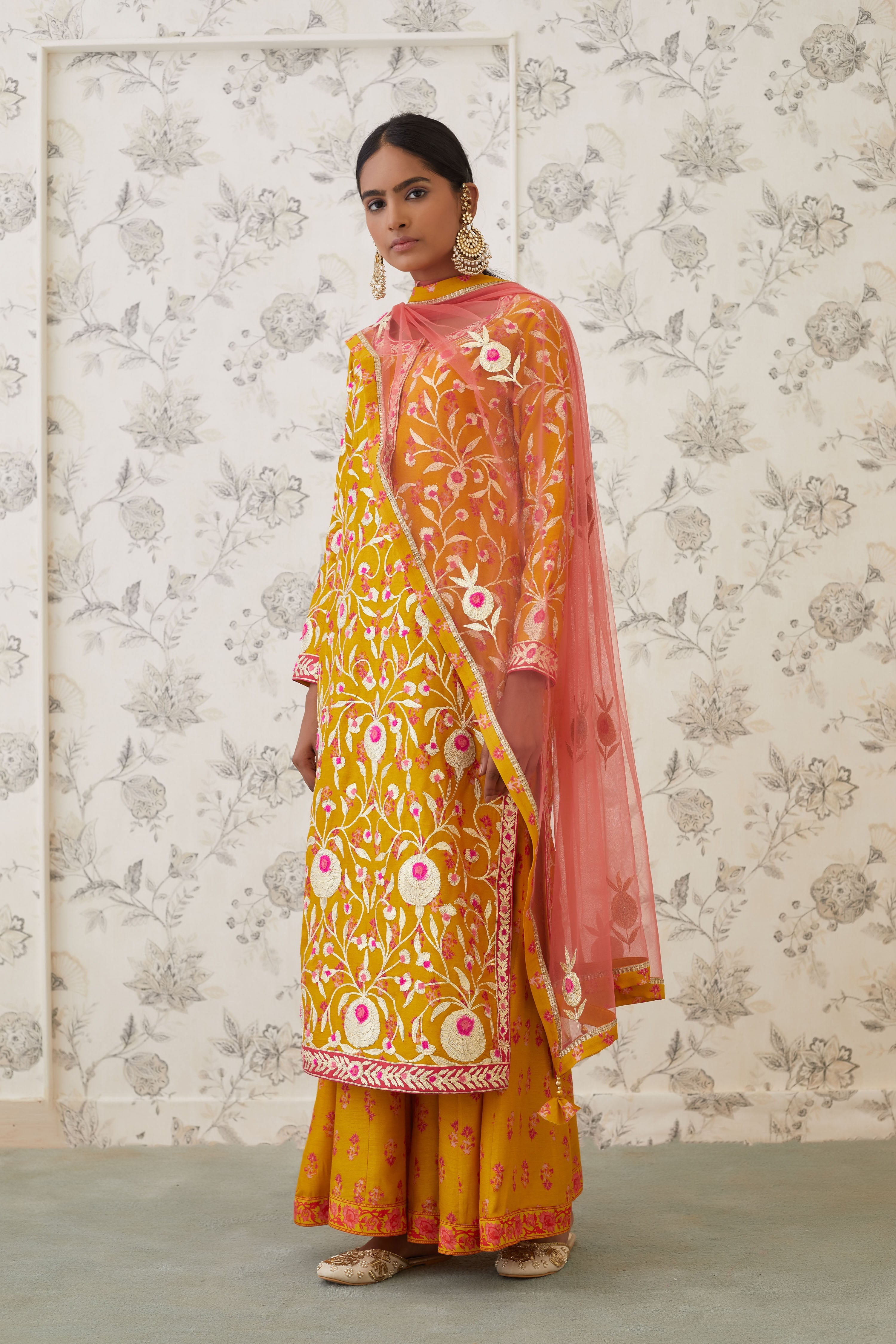 Mustard Kurta Sharara Set