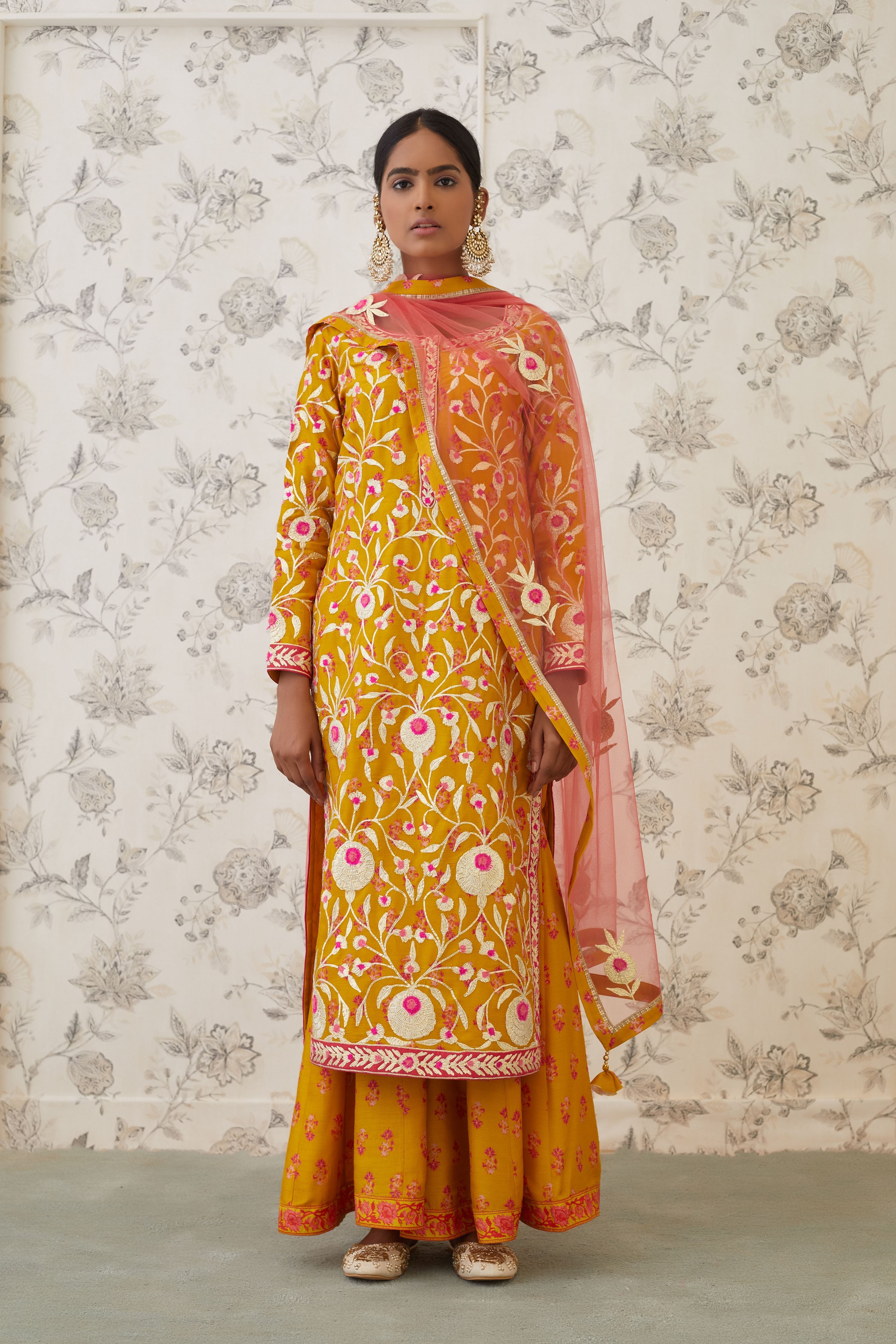 Mustard Kurta Sharara Set