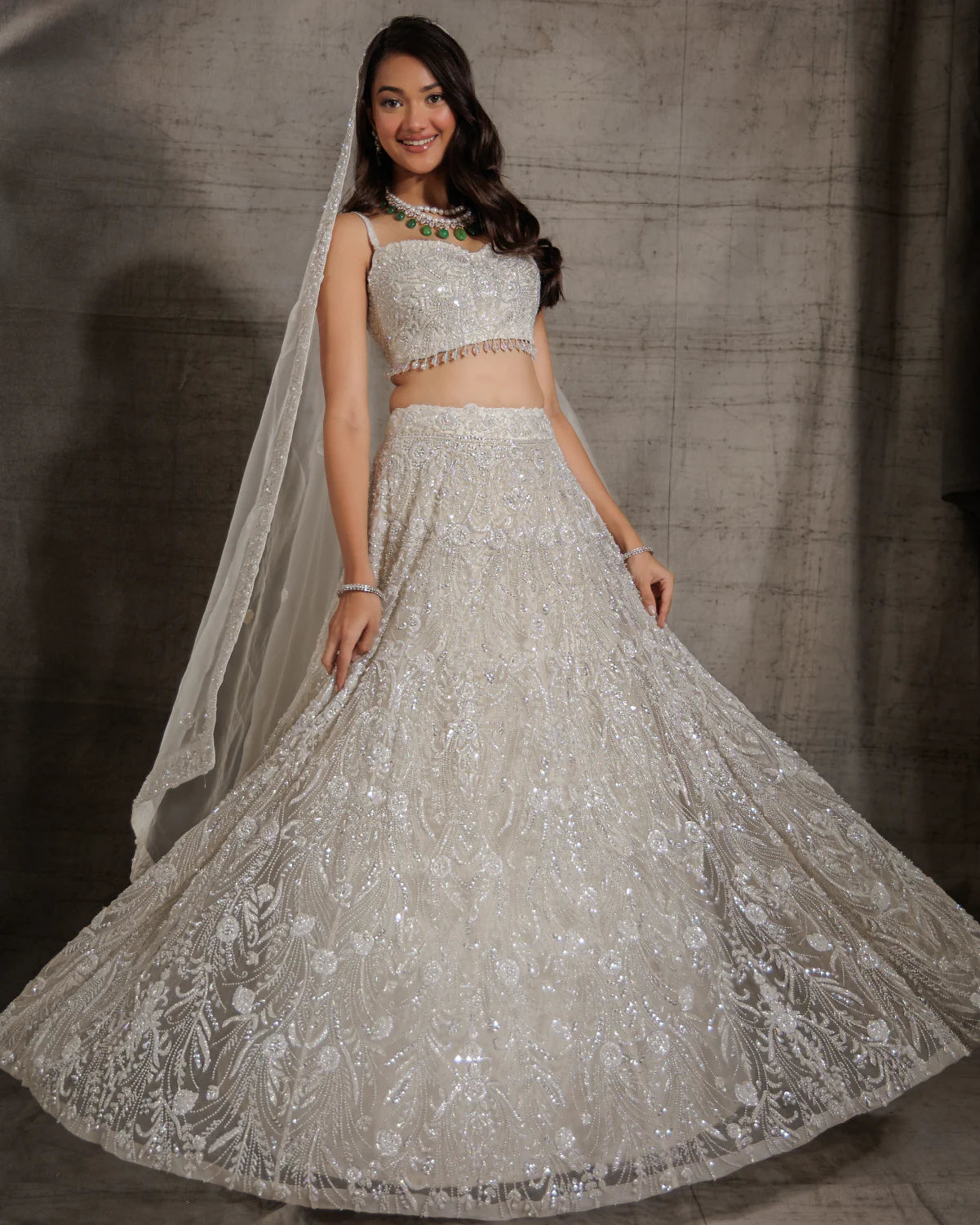 White Crystal Lehenga