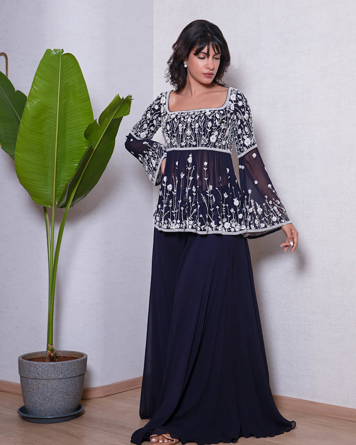 Afterglow Navy Blue Sharara