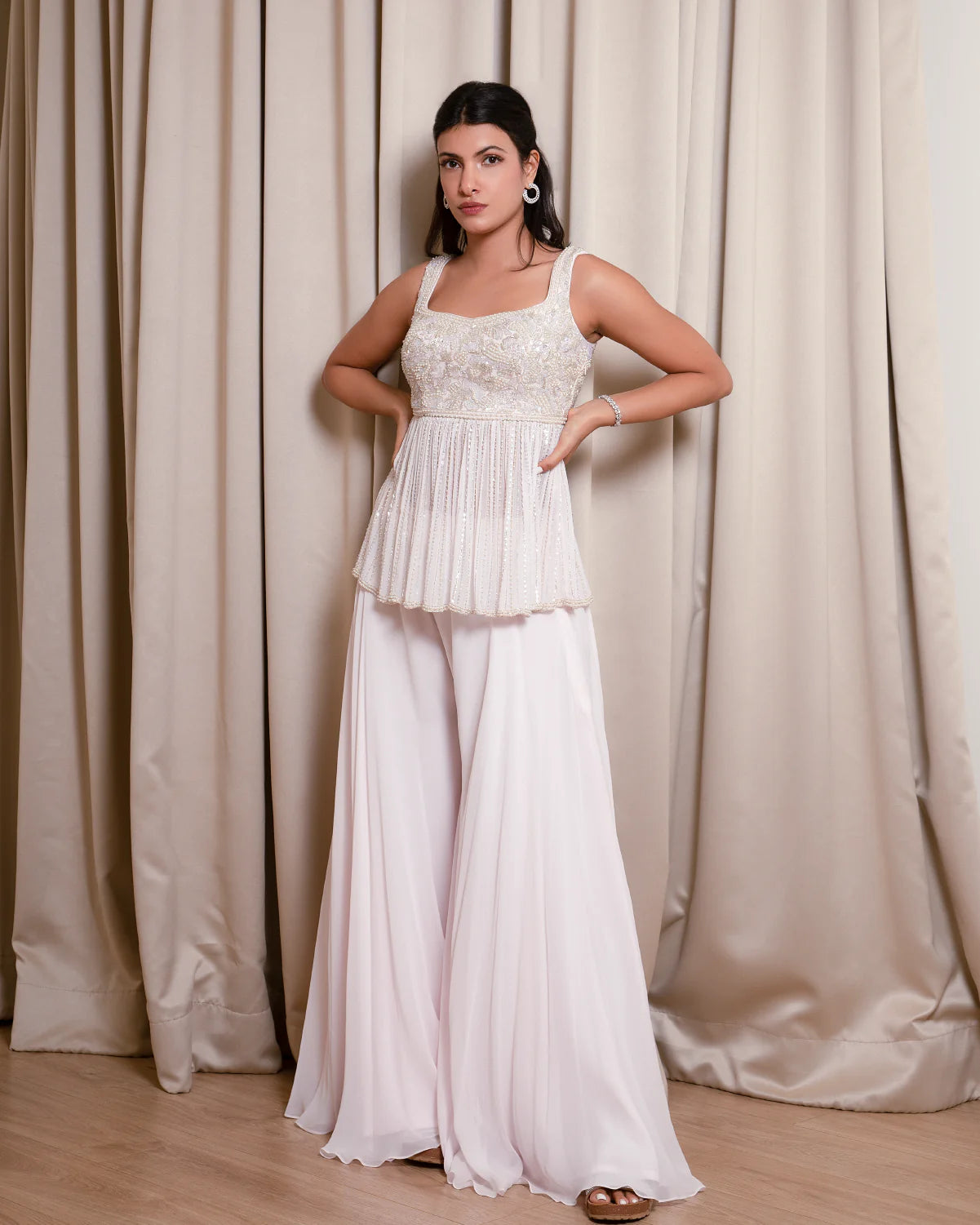 Frosty Pink Sharara set