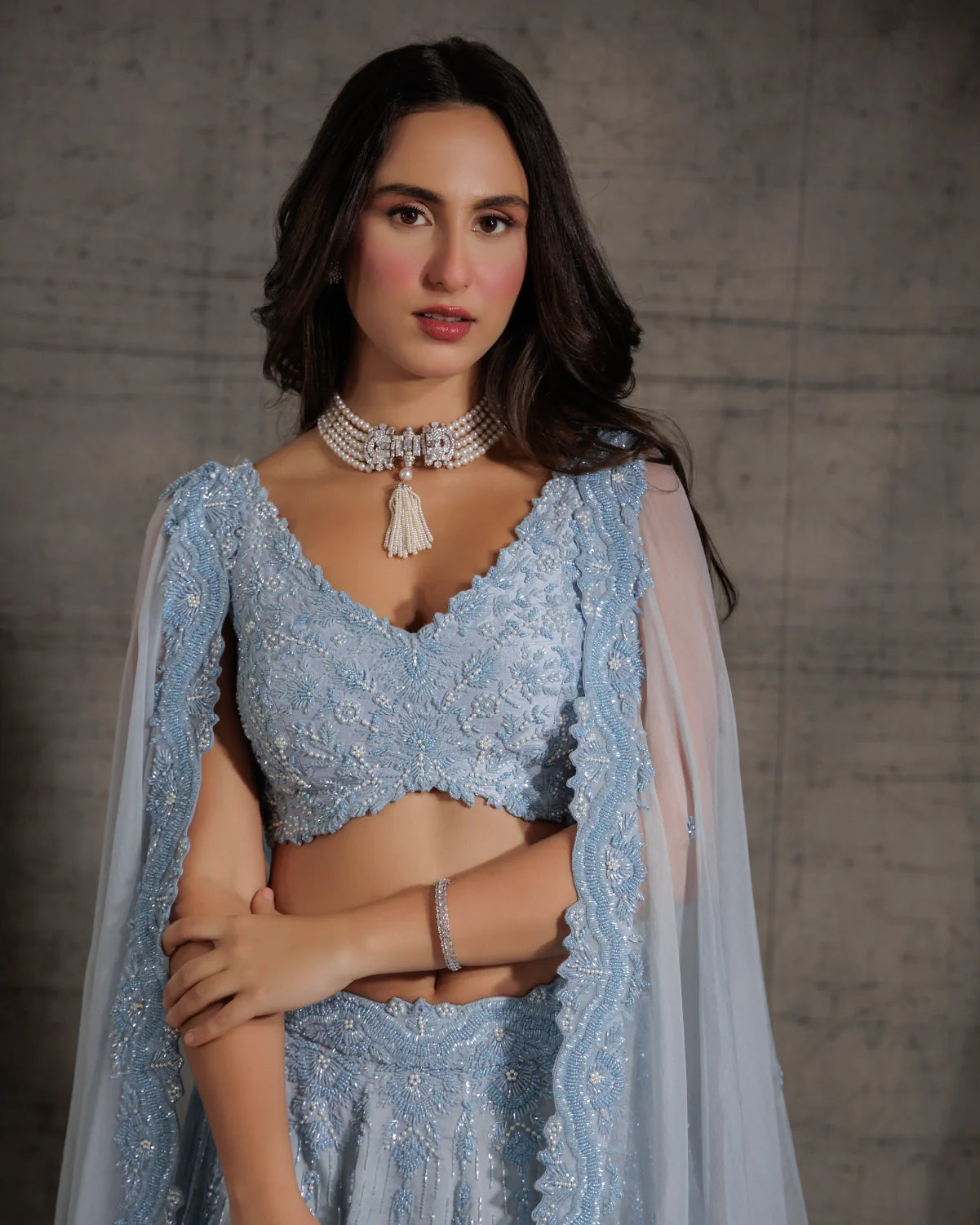 Cerulean Iris Lehenga