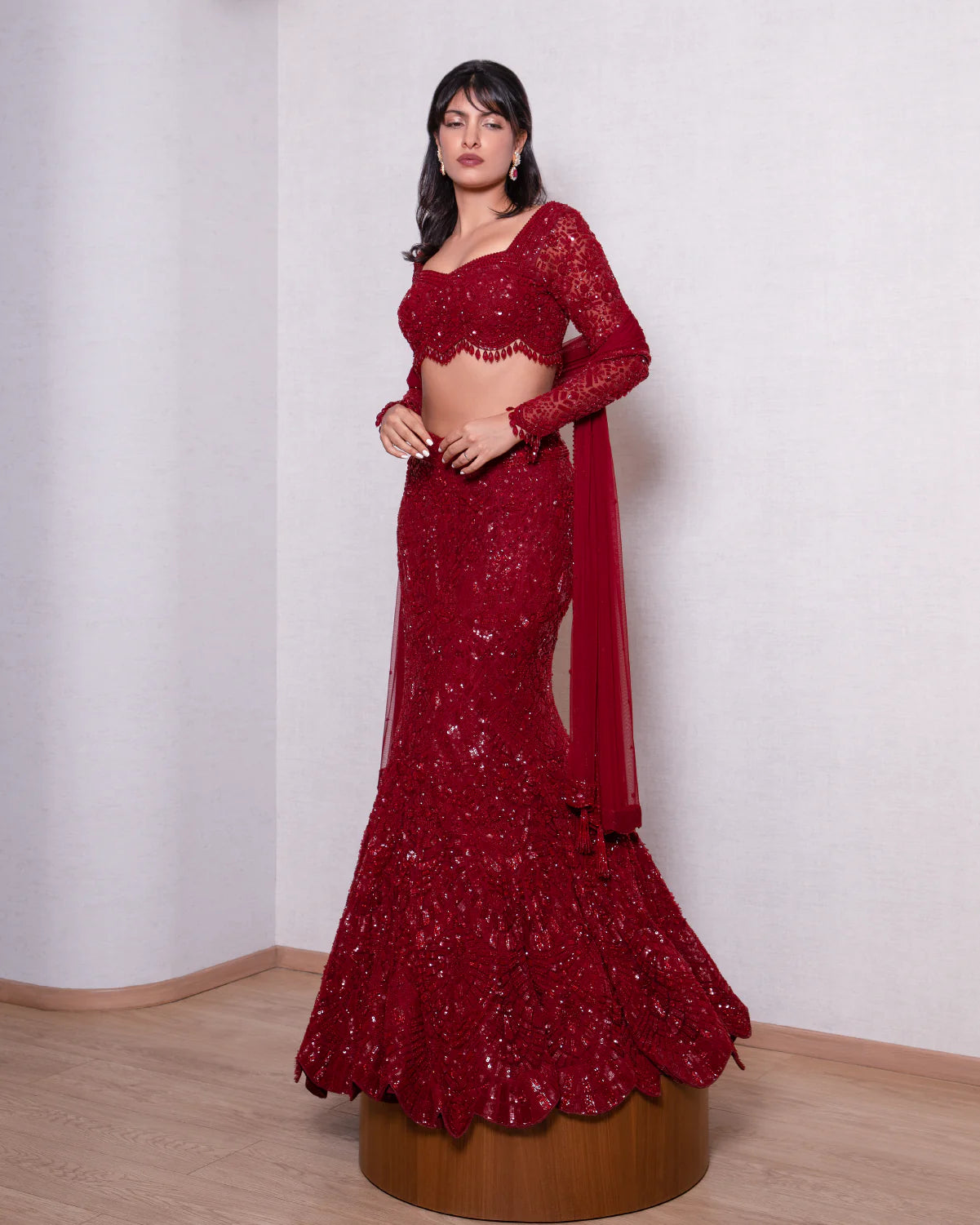 Merlot Mermaid Lehenga