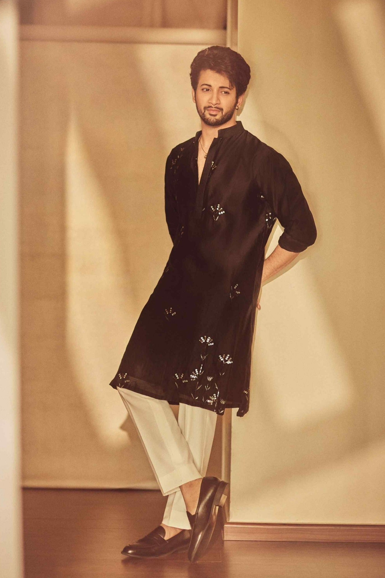 Black Sequin Kurta Set