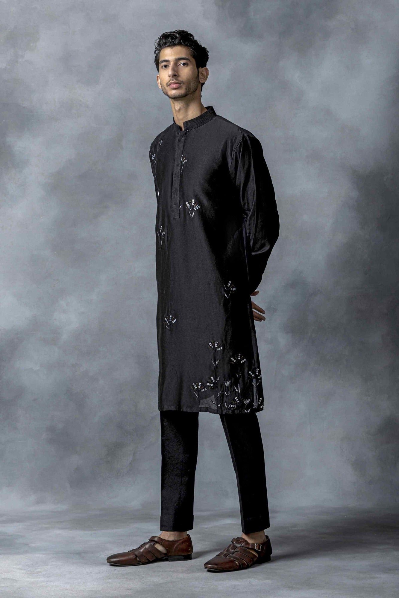 Black Sequin Kurta Set