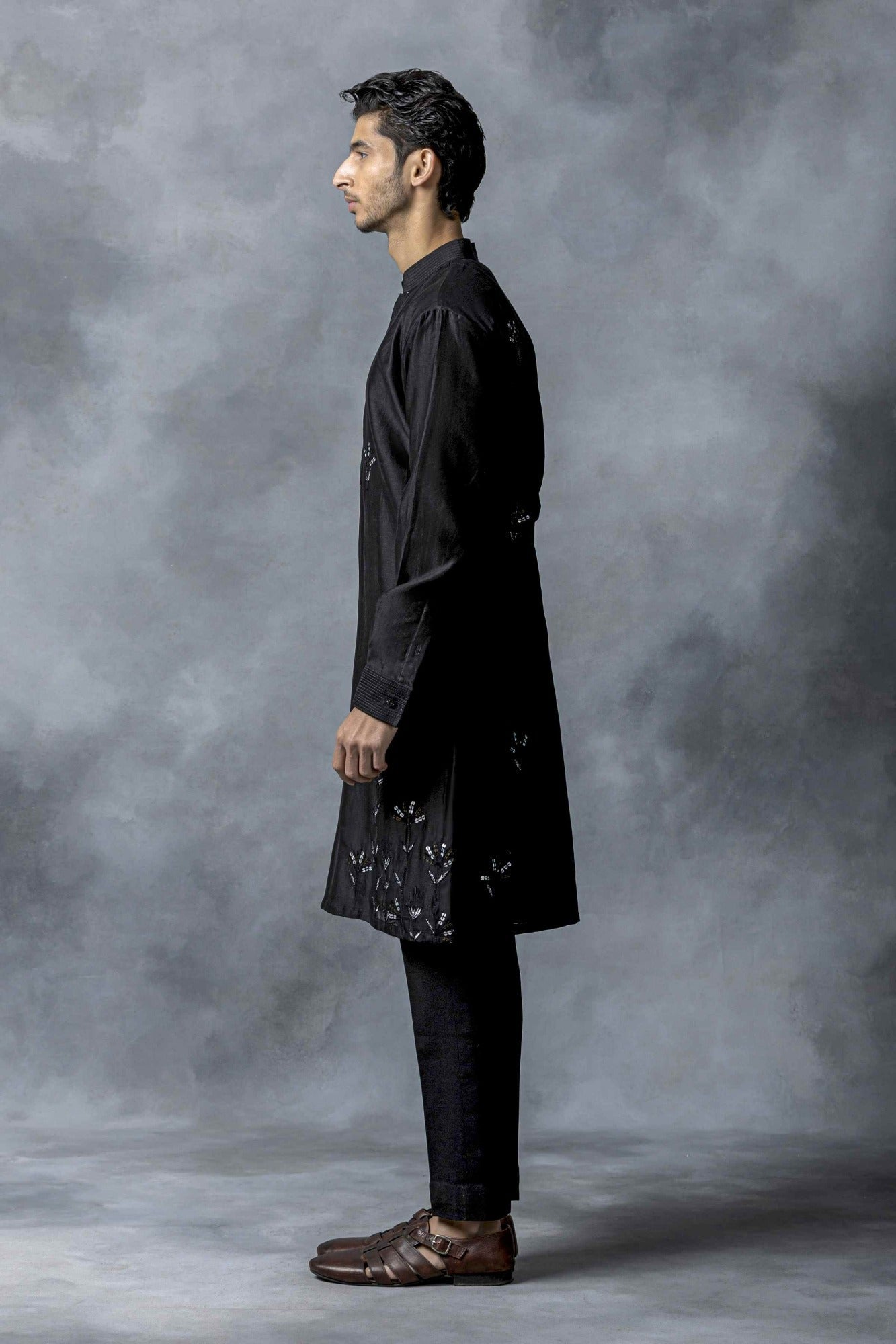 Black Sequin Kurta Set
