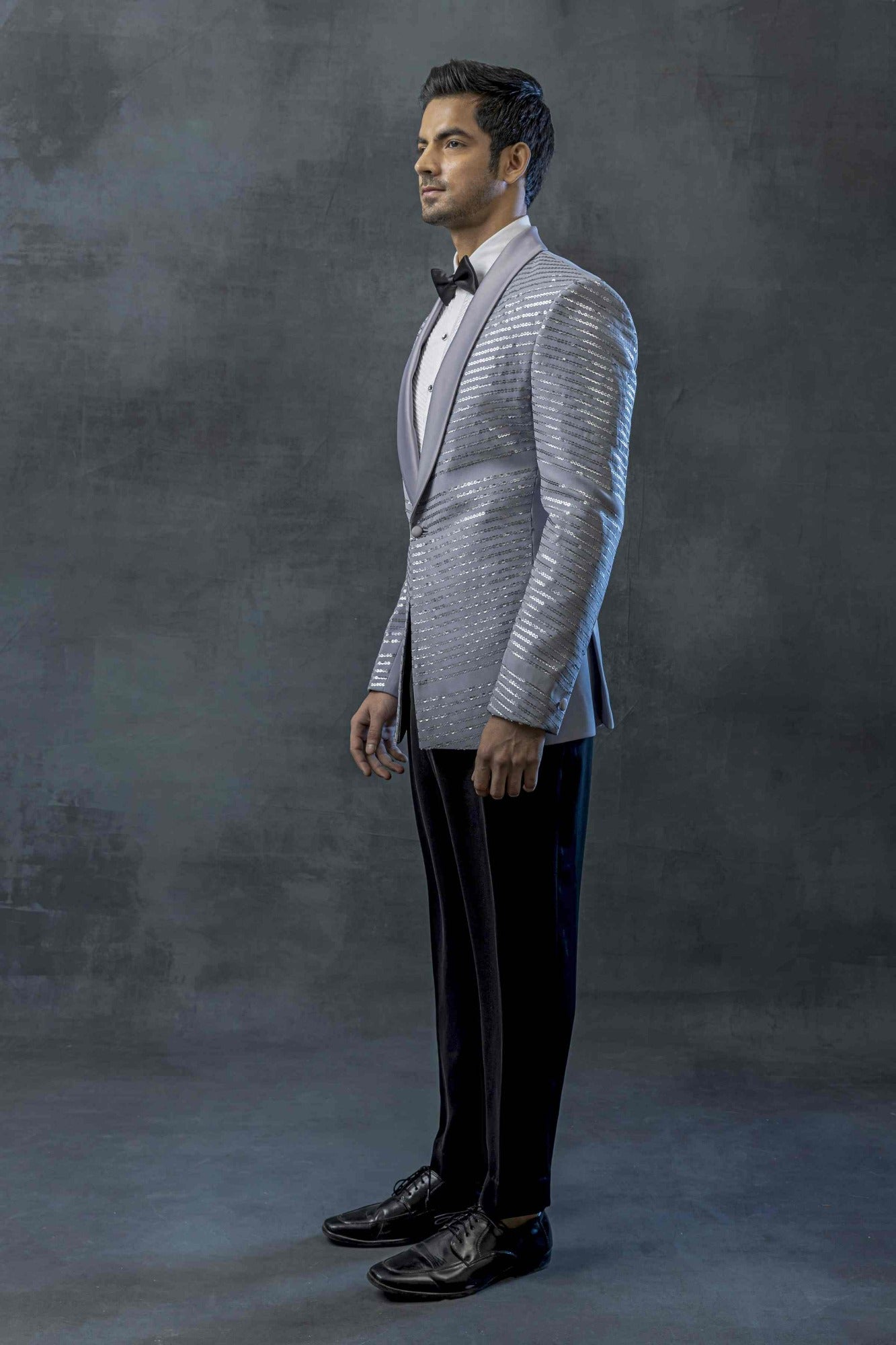 Grey Sequin Tuxedo