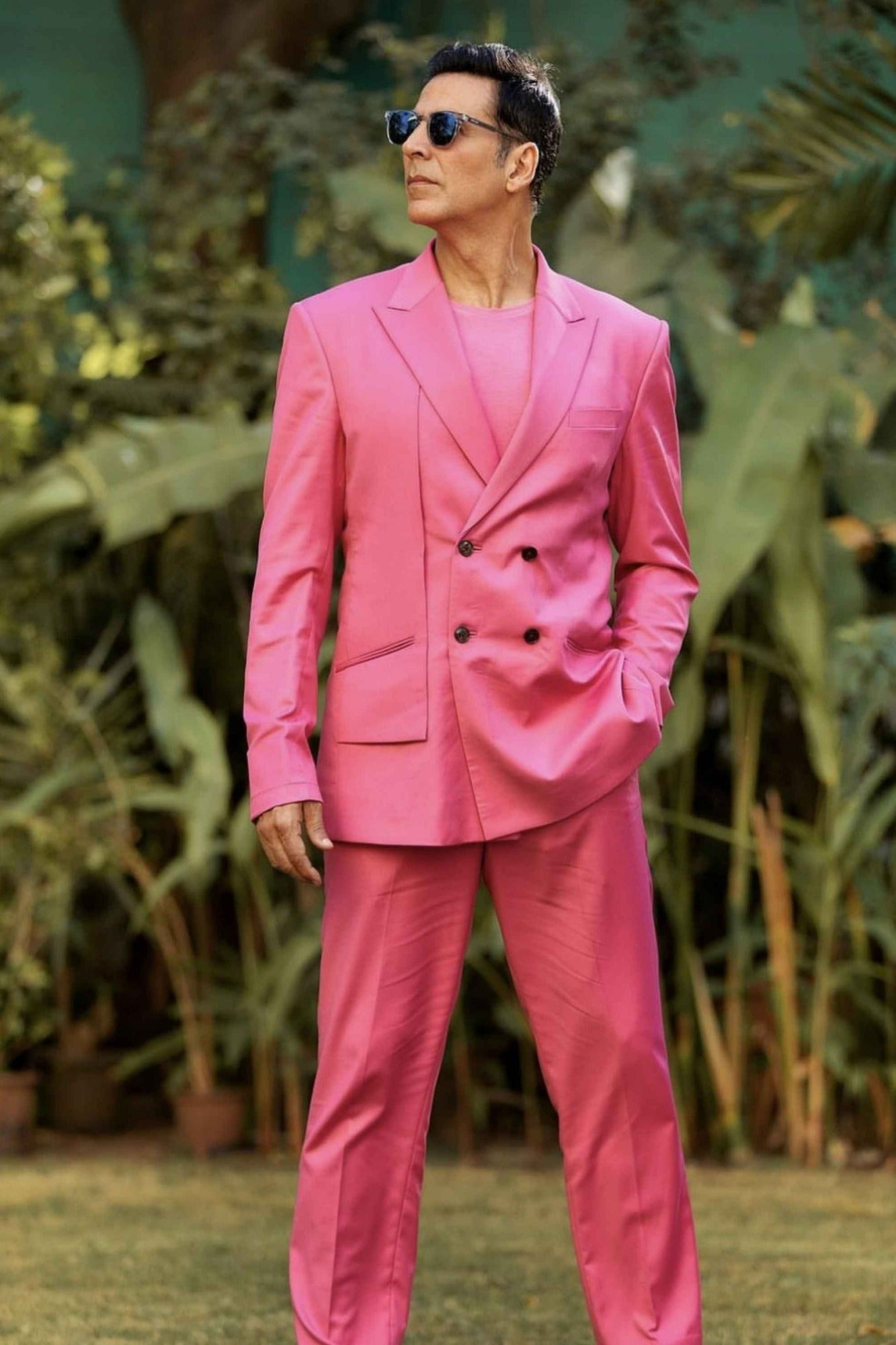 Pink Double Breasted Blazer Set