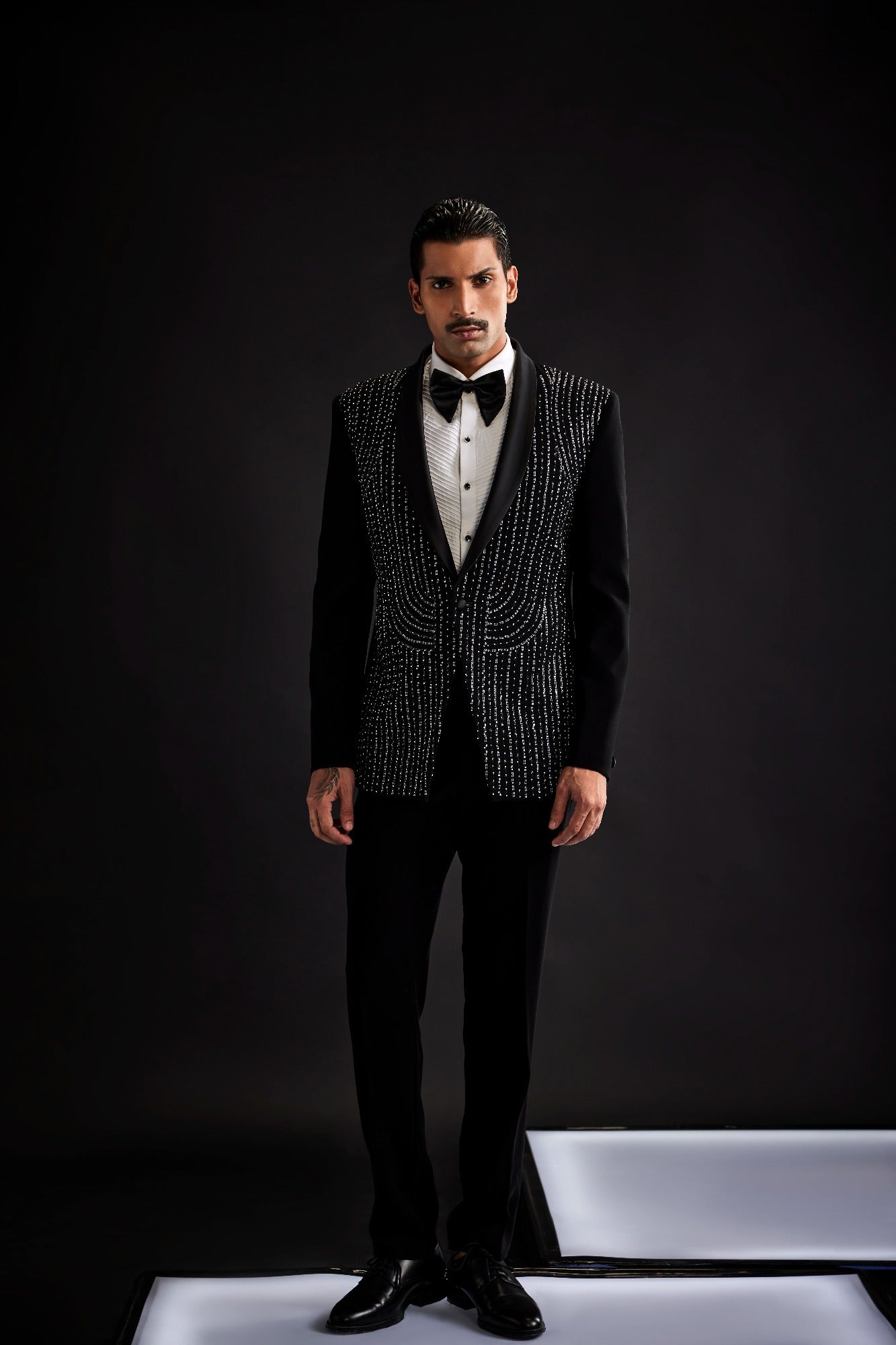Black Sequin Work Tuxedo