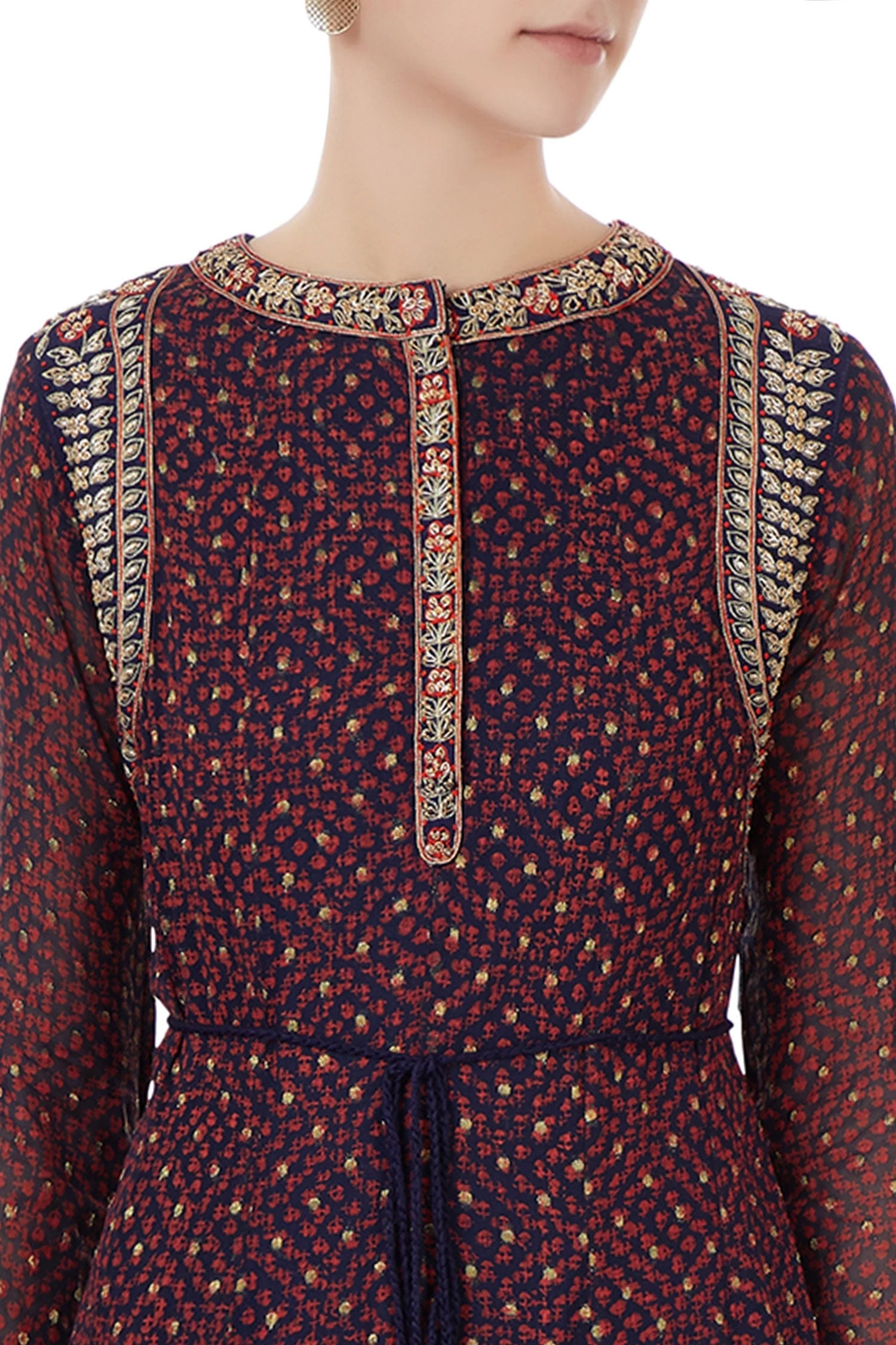 Navy blue anarkali set