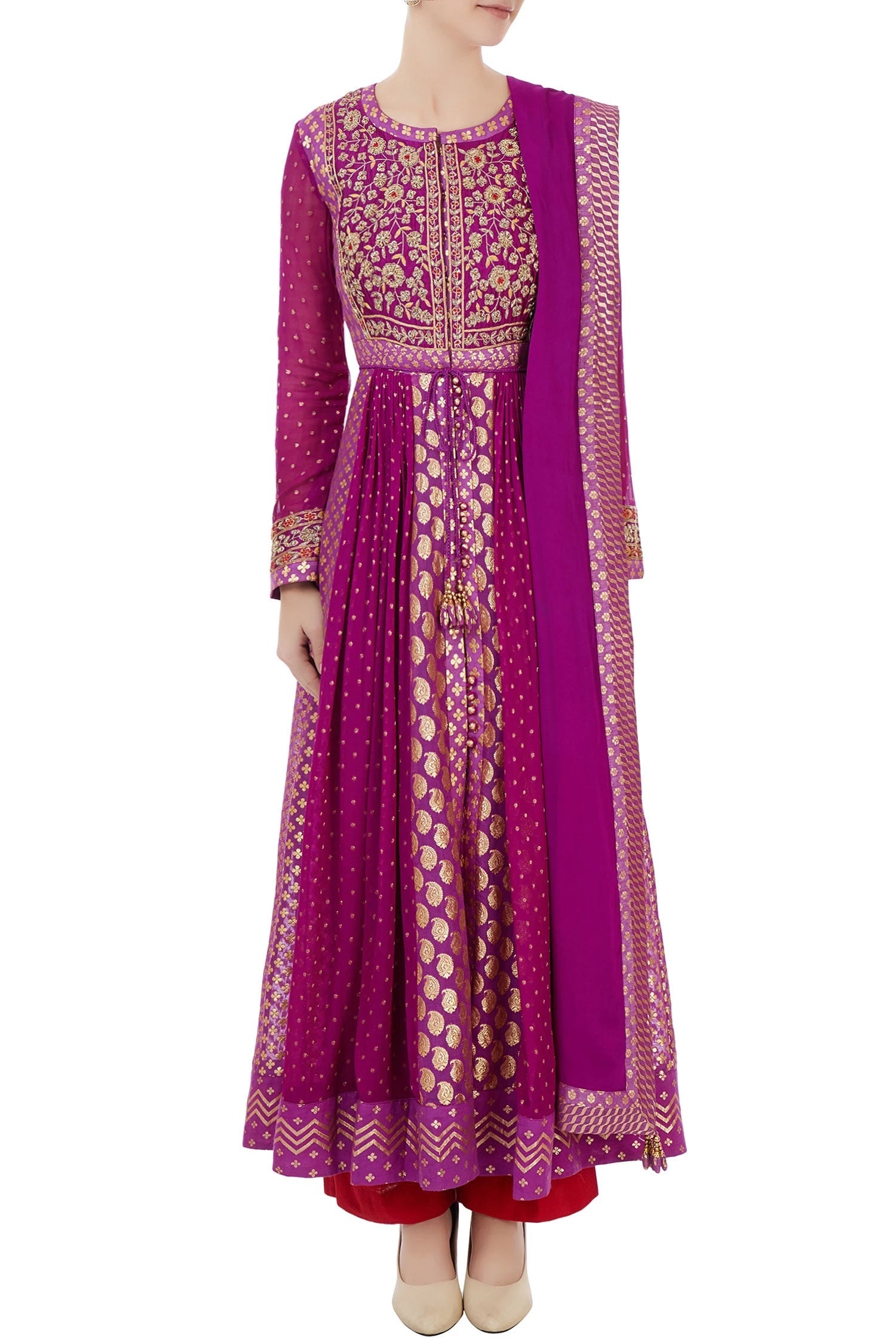 Purple anarkali set