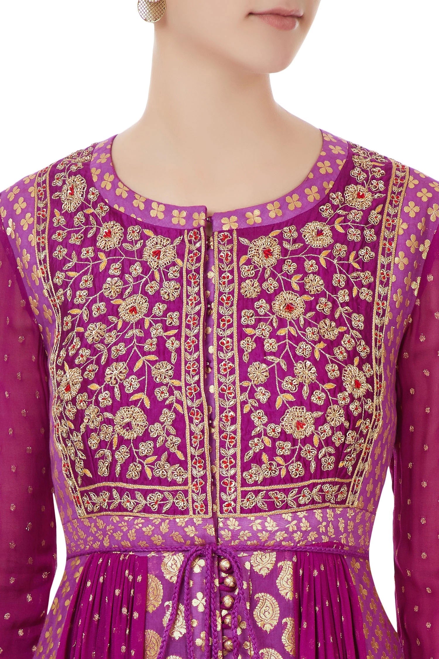 Purple anarkali set