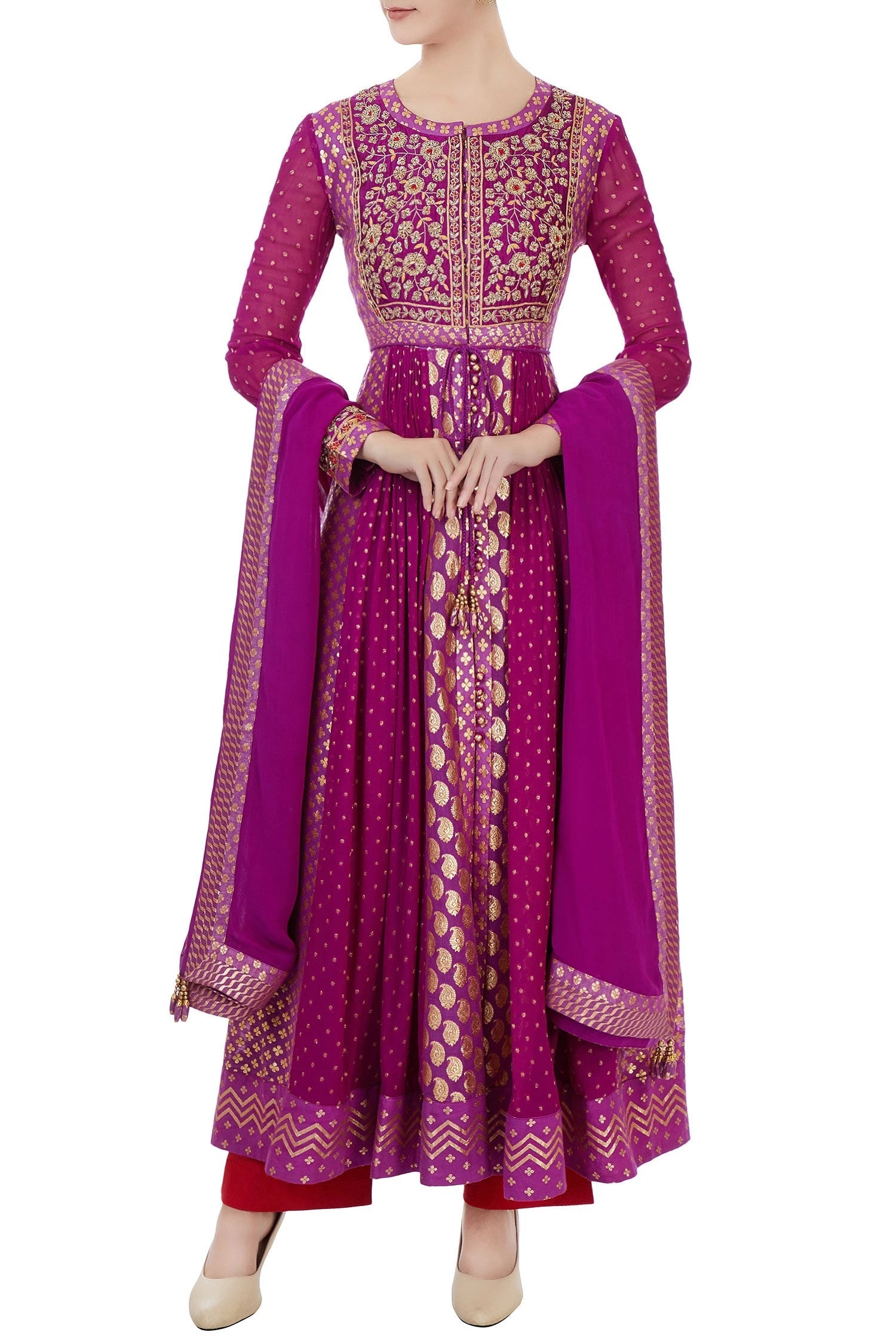 Purple anarkali set