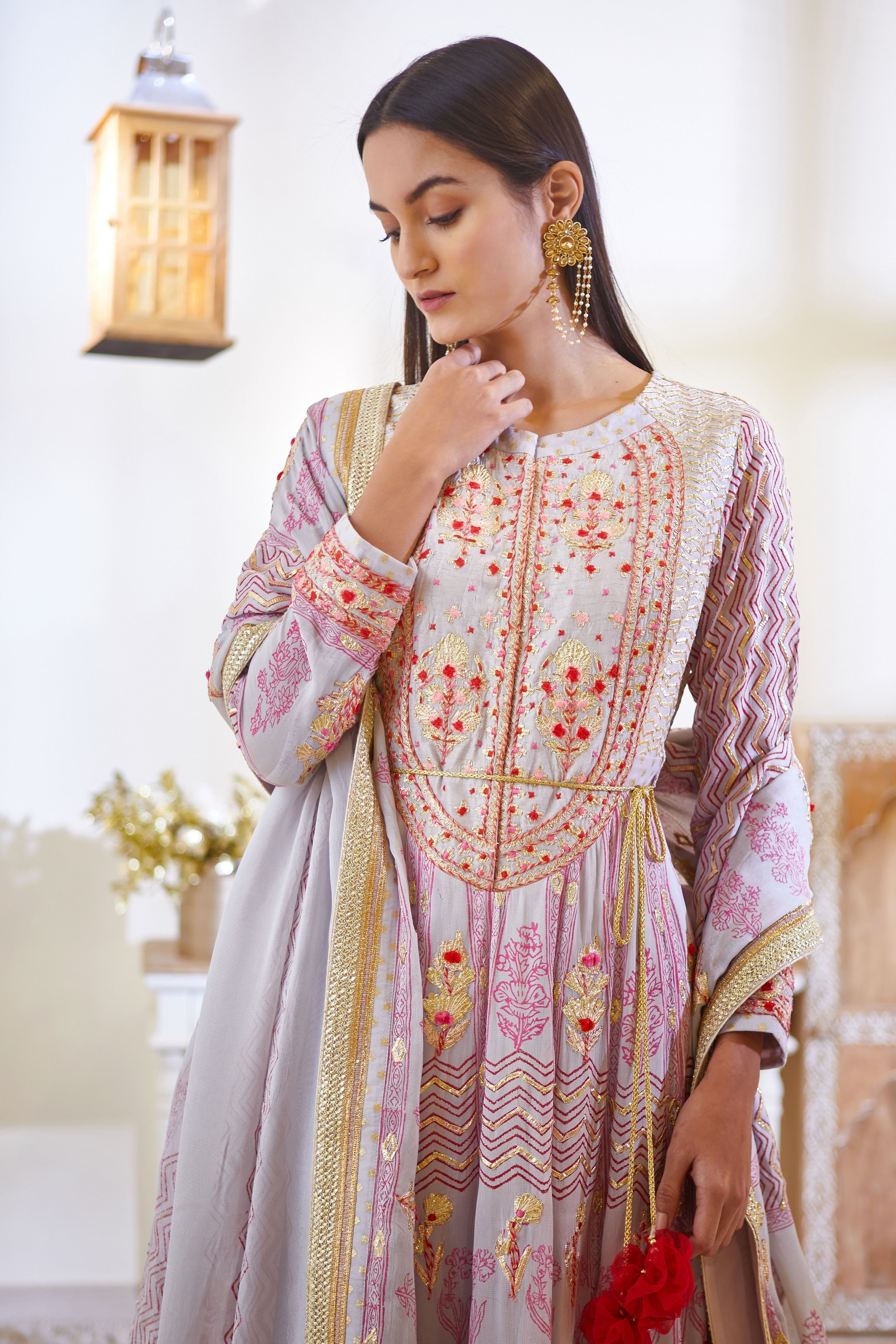 Mauve Anarkali Set