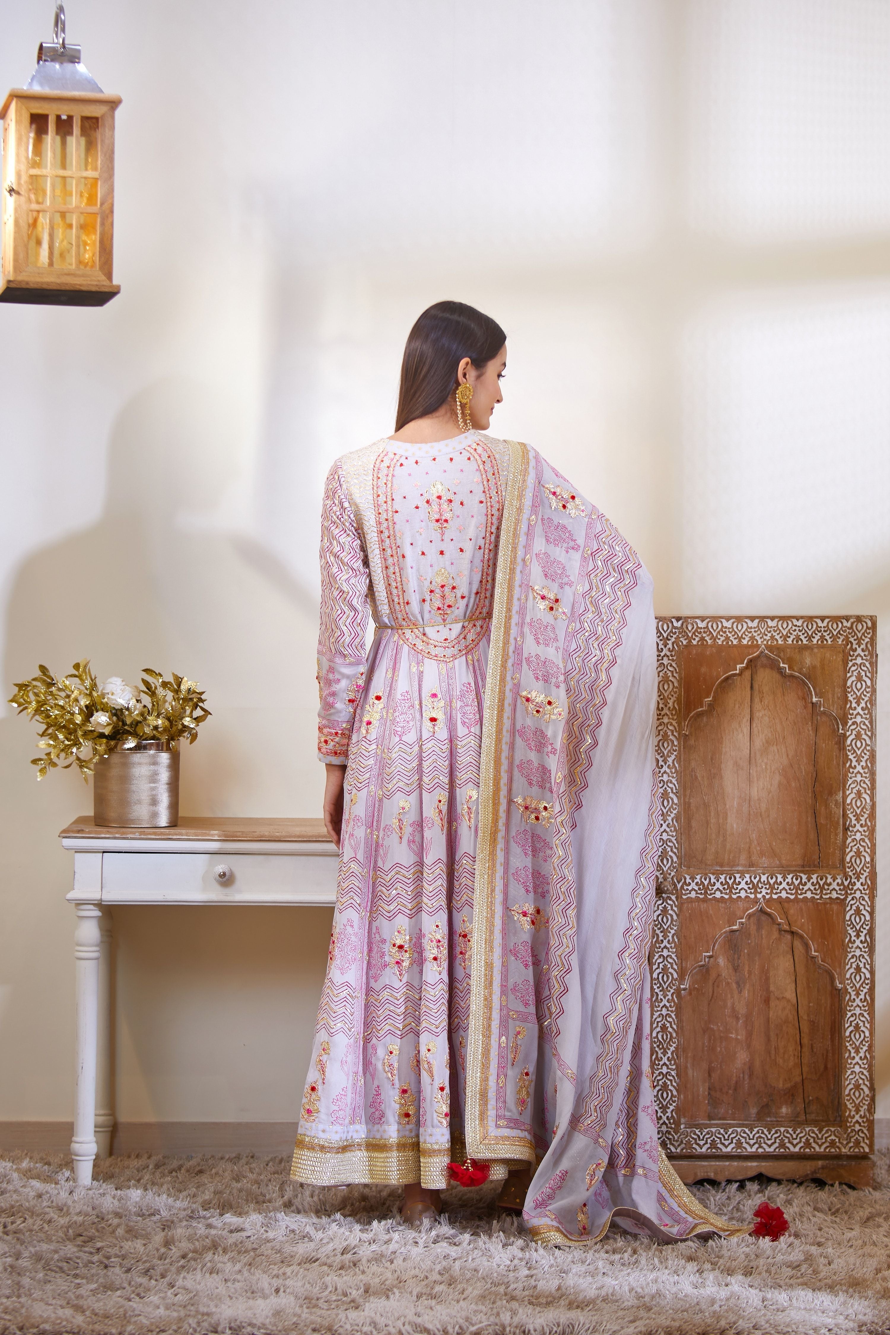 Mauve Anarkali Set