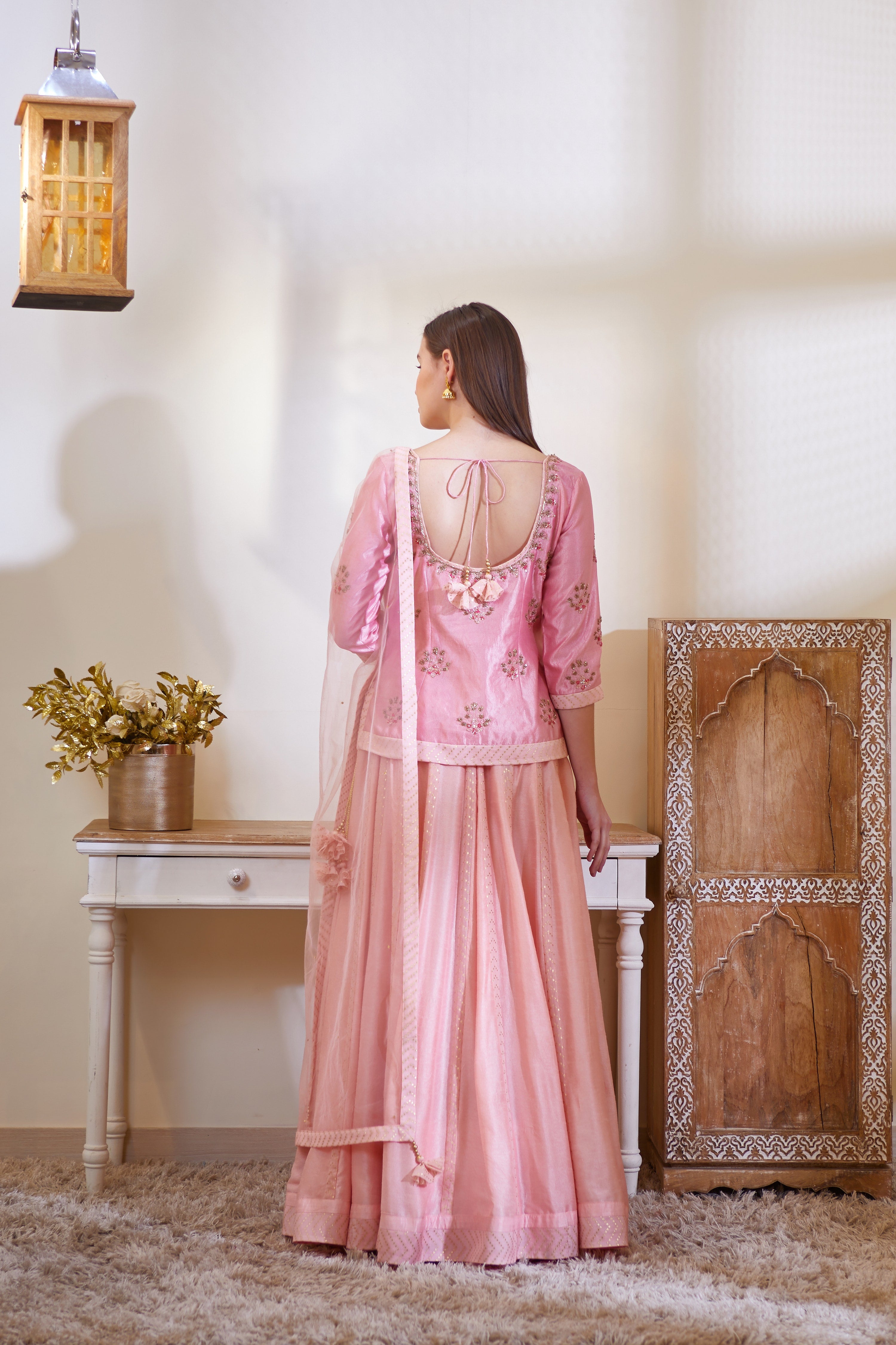 Pink Kurta & Skirt Set