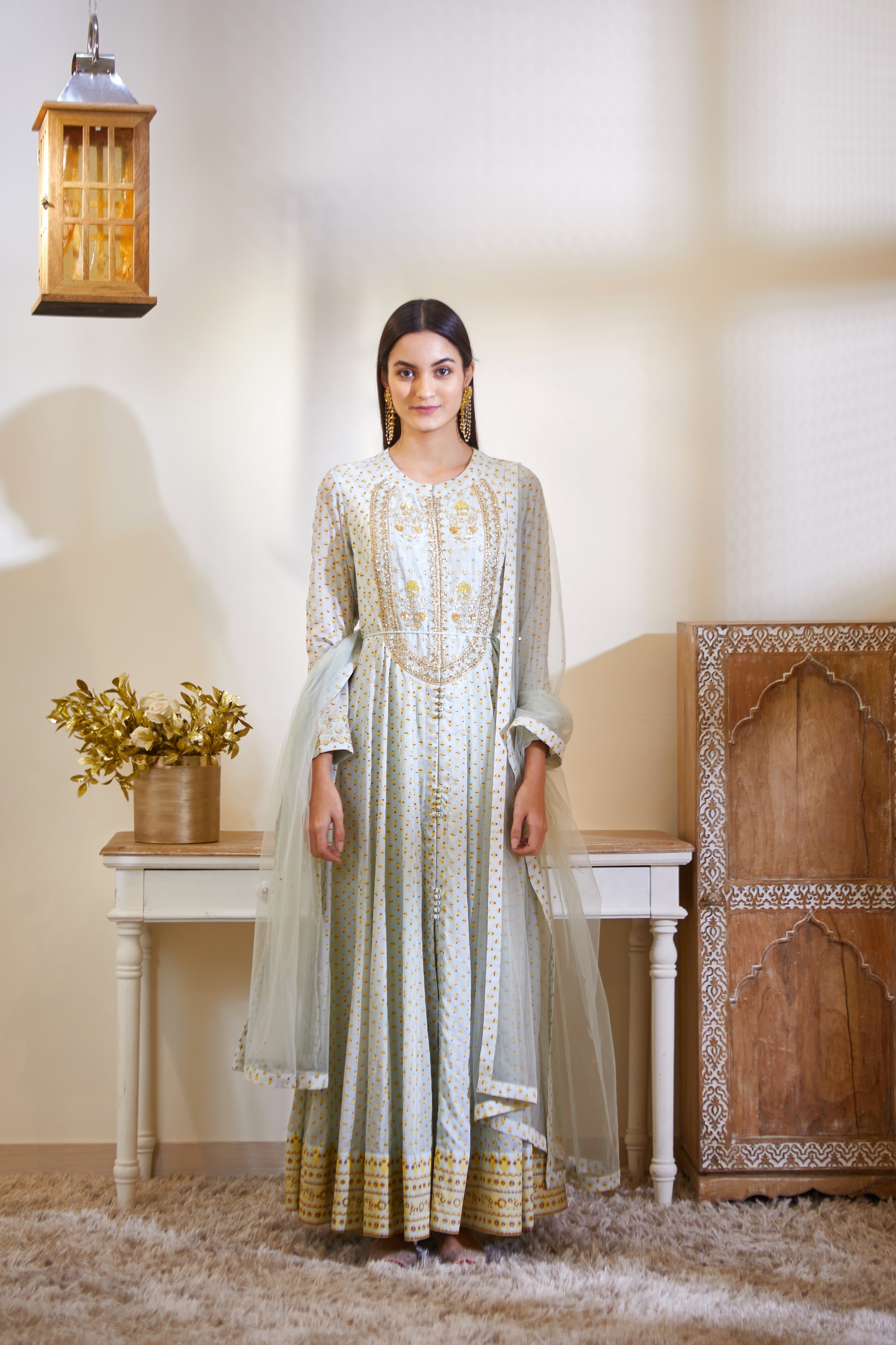 Sea Green Anarkali Set