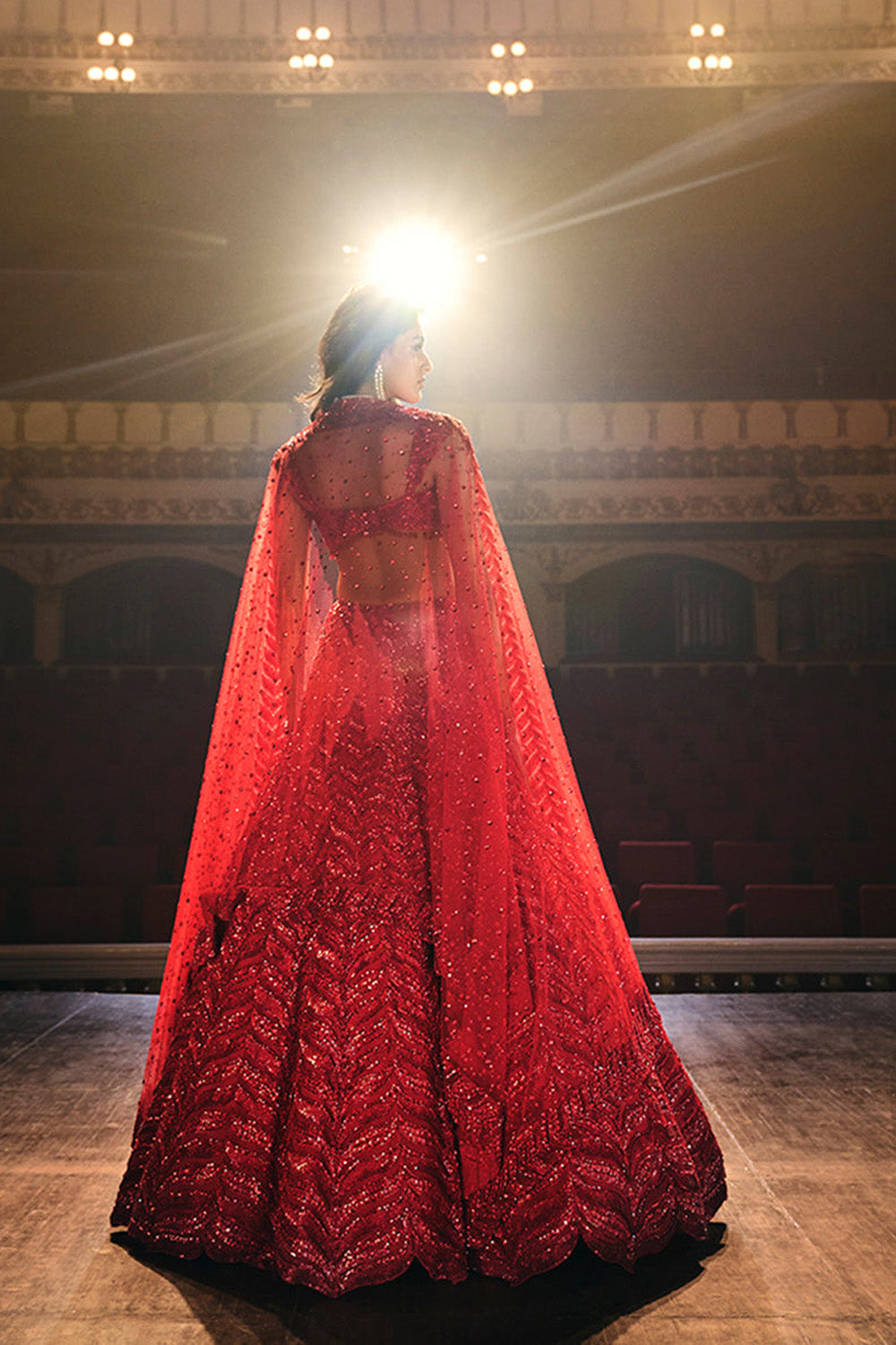 Red Leaf Lehenga Set