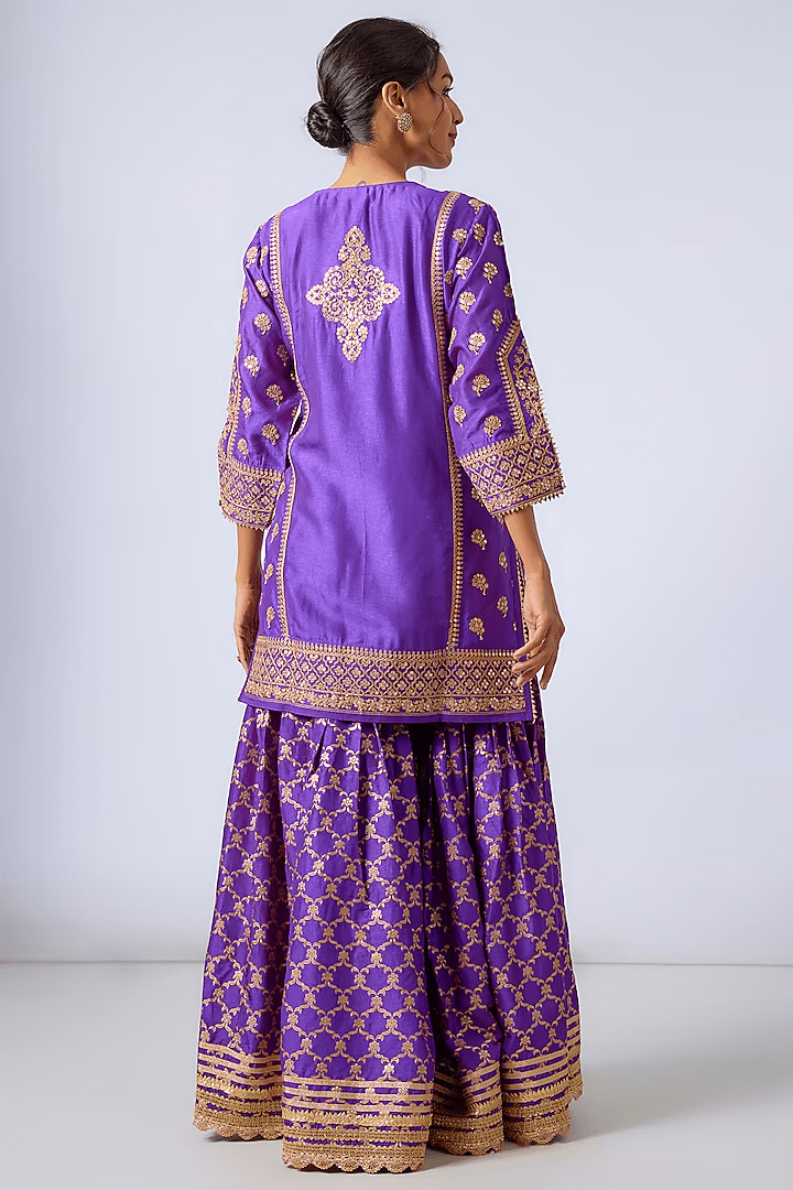 Marigold Brocade Short Garara Set